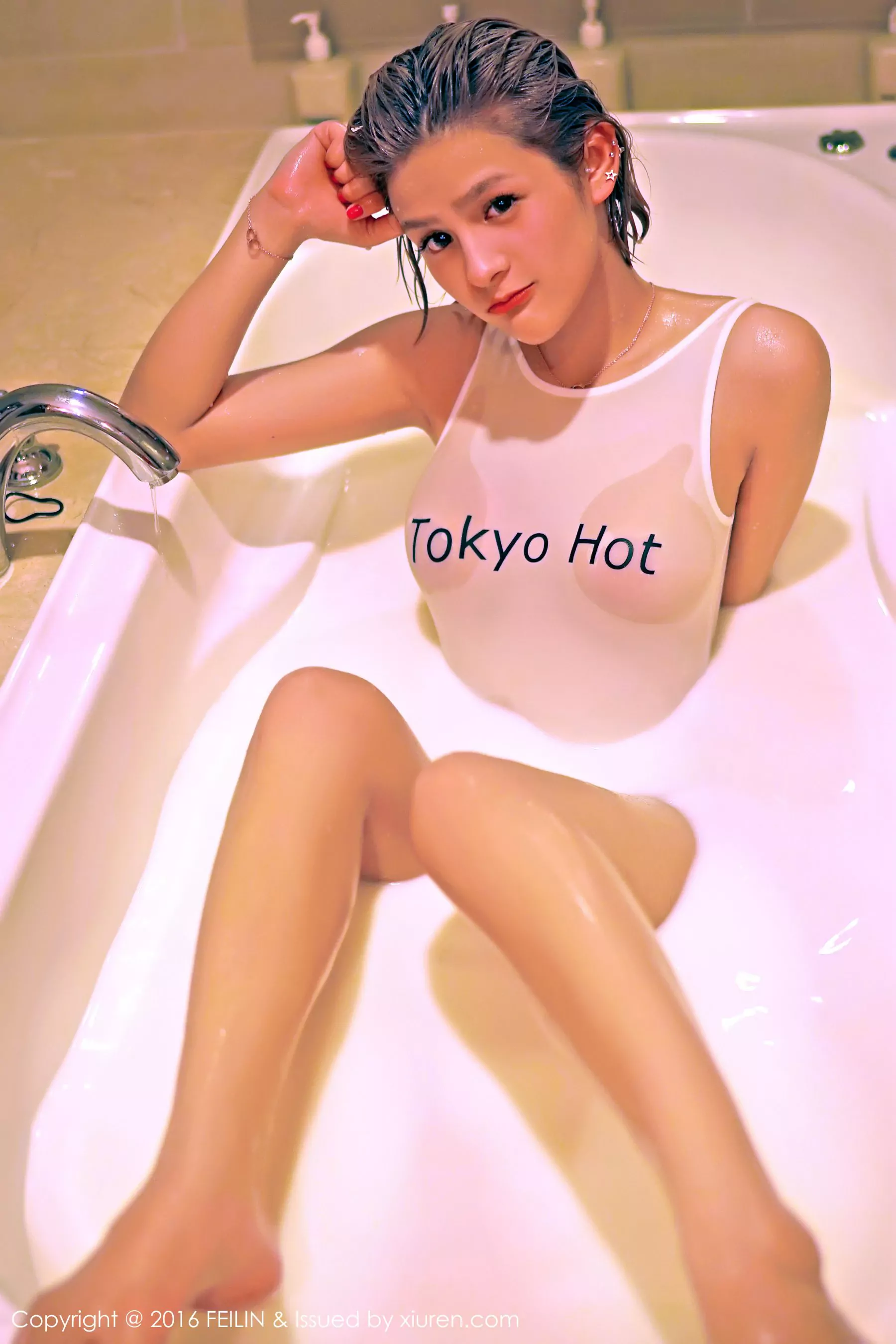 图片[4]-史雯Swan《Tokyo Hot湿身+蕾丝内衣》 嗲囡囡 Vol.037-COS写真在线网