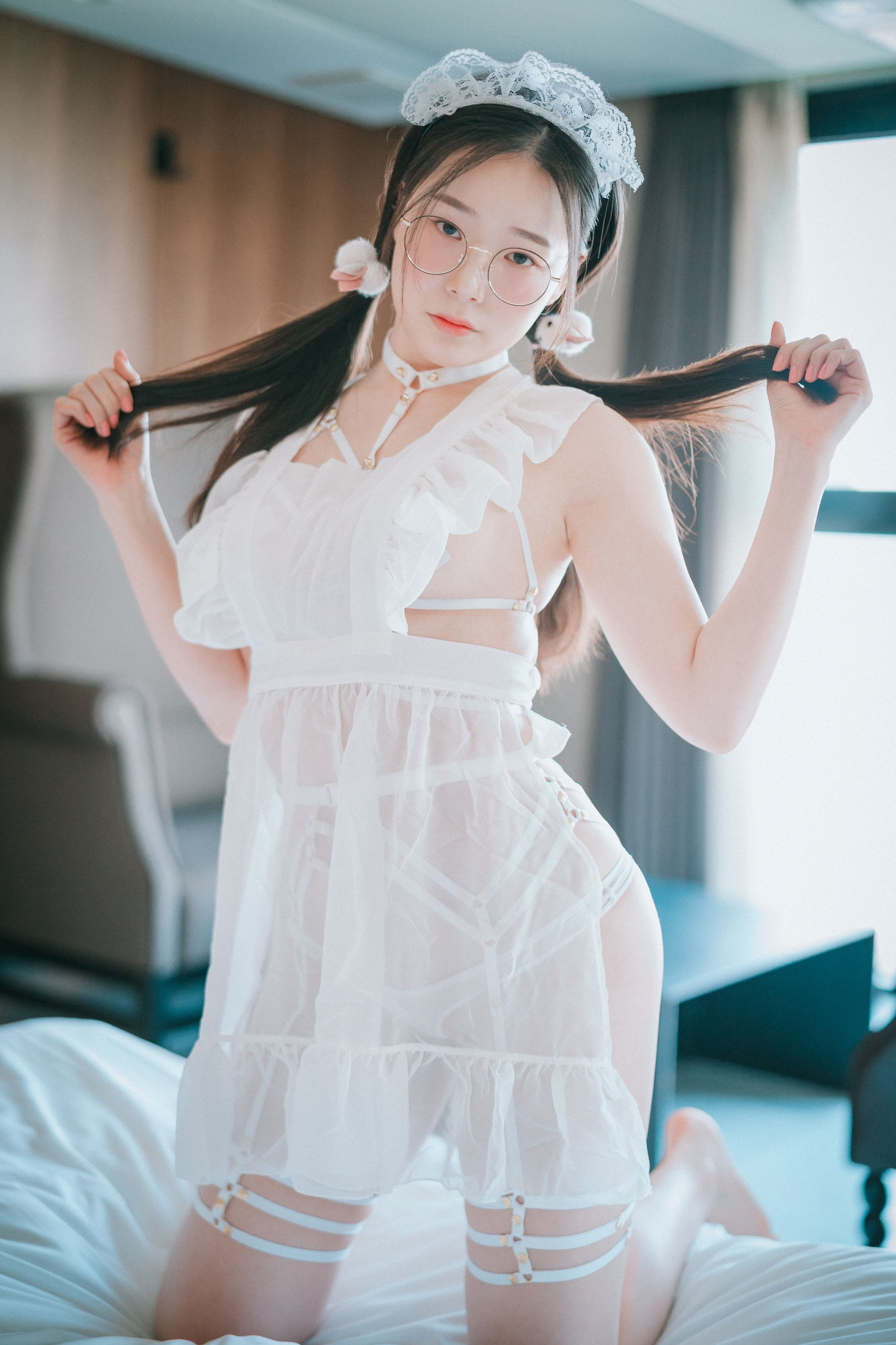 [DJAWA] PIA – Sheer Chiffon Apron [65P] - 秀人网免费无水印在线套图写真