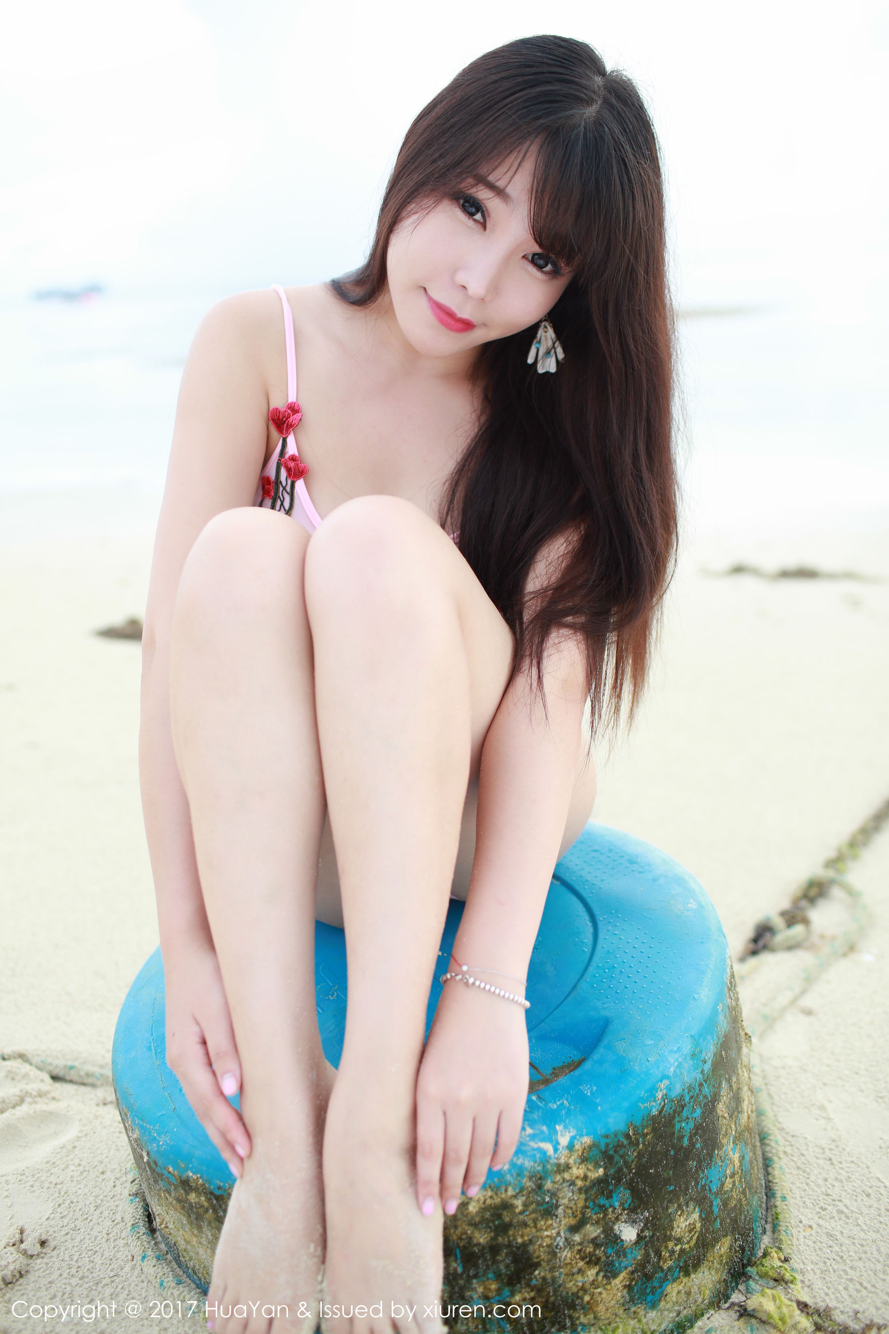 图片[4]-芝芝Booty《海边+小清新连衣红裙》 HUAYAN 花の颜 VOL.044 [61P]-COS写真在线网