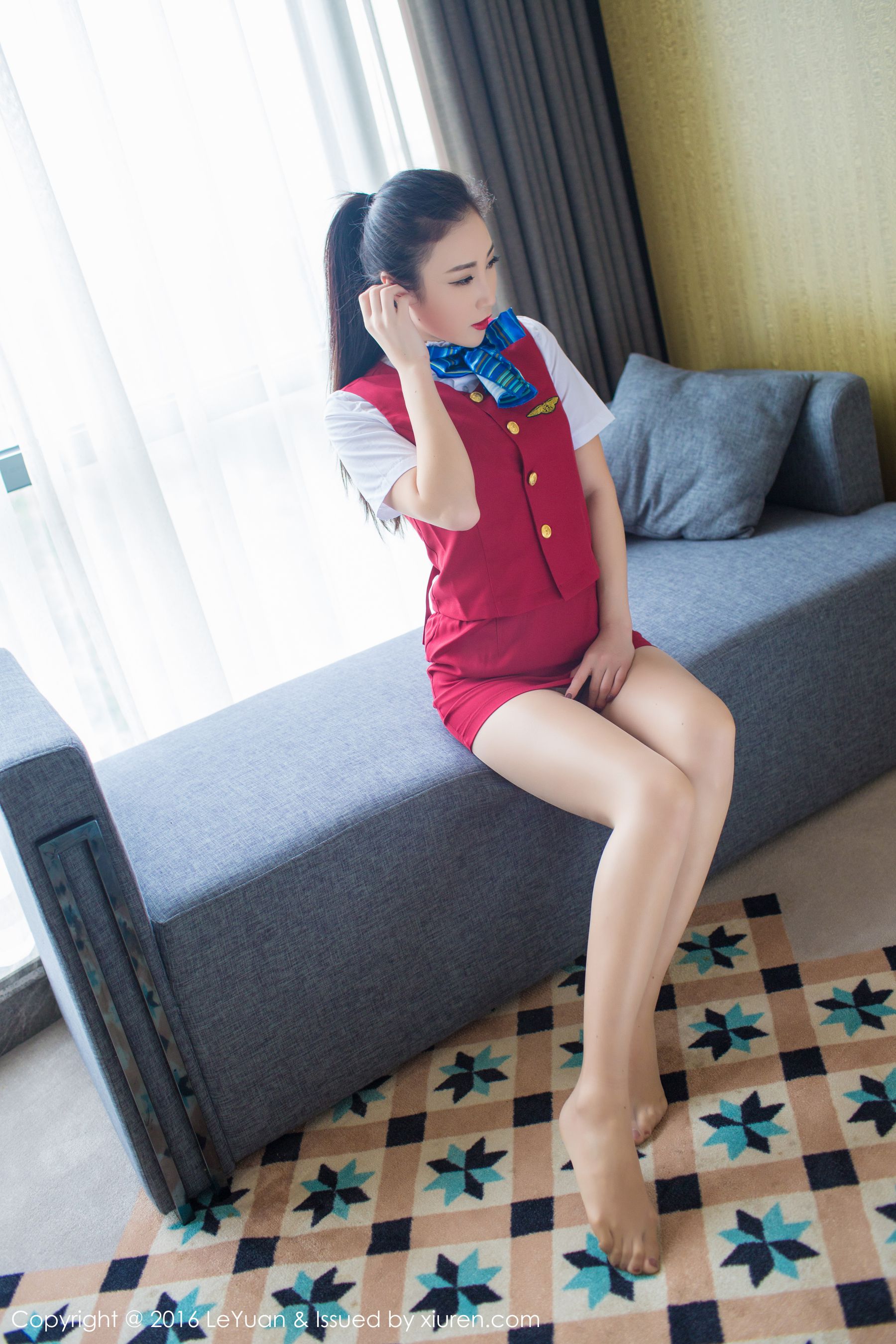 图片[2]-Wendy智秀《空姐制服+诱惑丝袜》 星乐园LeYuan Vol.021 [47P]-COS写真在线网