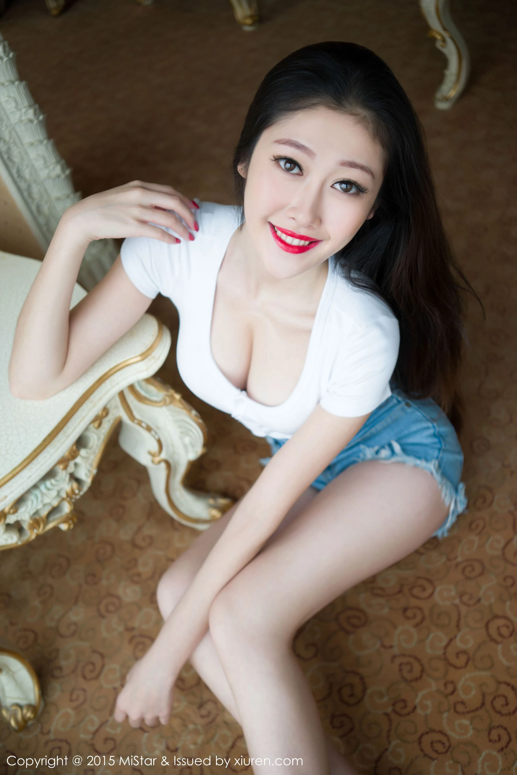 图片[4]-夏妍《牛仔热裤+丁字裤美臀》 魅妍社 Vol.028-COS写真在线网