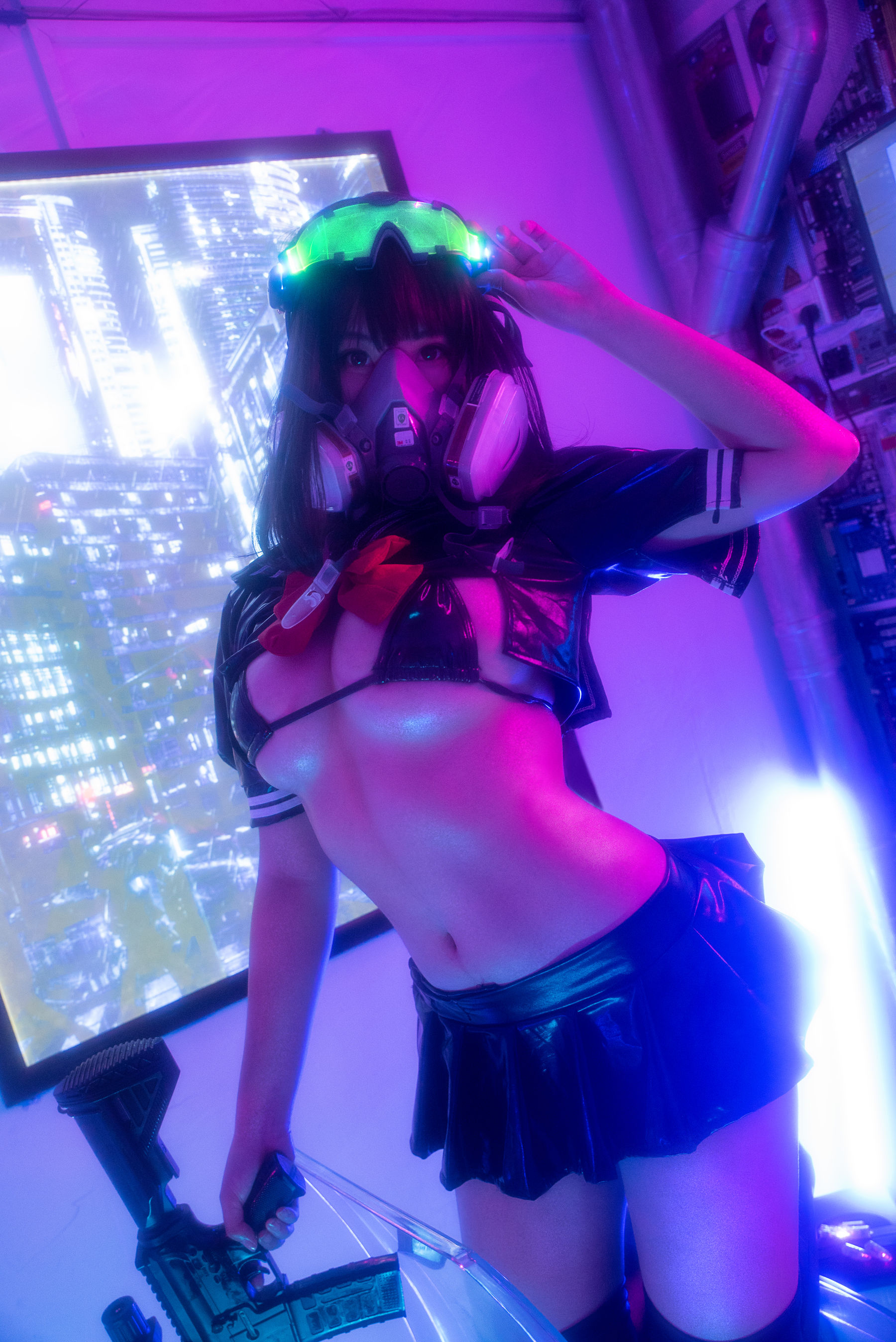 萌系小姐姐蜜汁猫裘 漆皮jk [17P] - 秀人网免费无水印在线套图写真