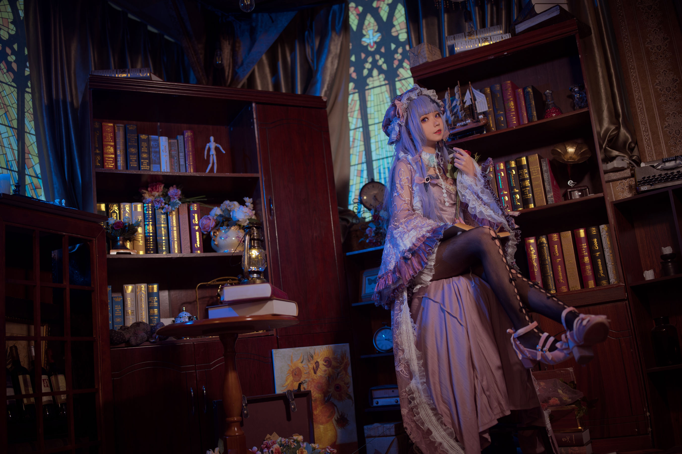 花柒Hana – 帕秋莉睡衣 [13P] - 秀人网免费无水印在线套图写真