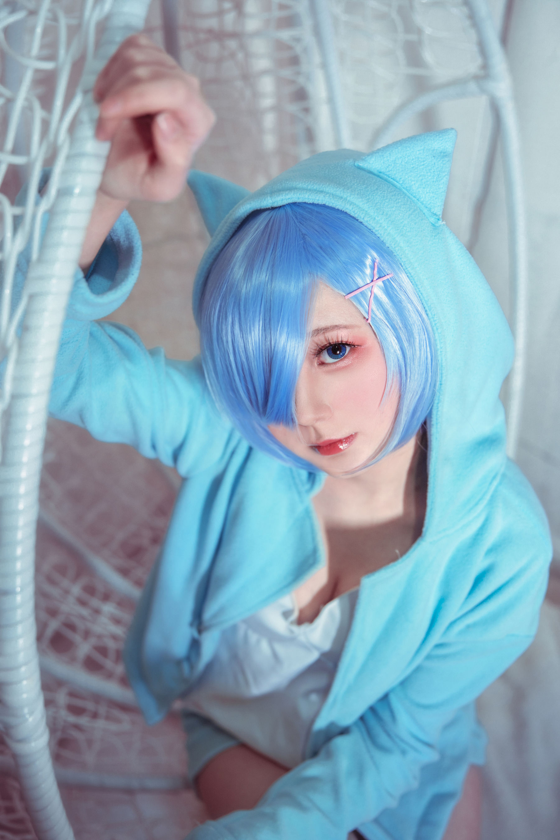 [Cosplay写真] 动漫博主弦音sic – RE从零开始的异世界生活 蕾姆猫咪睡衣 [9P] - 秀人网免费无水印在线套图写真