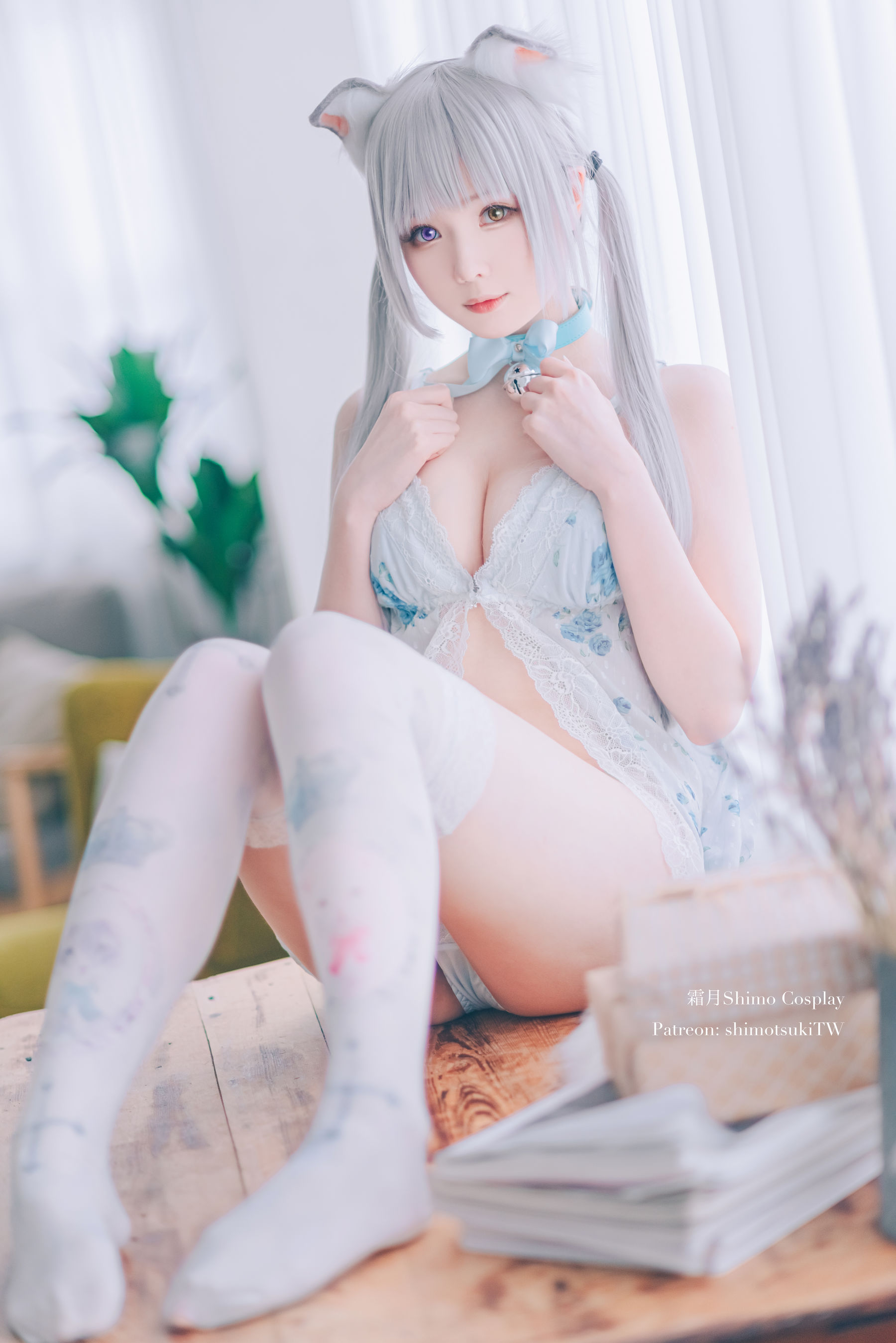 微博妹纸霜月shimo – ベビードールと灰色ねこ [15P] - 秀人网免费无水印在线套图写真