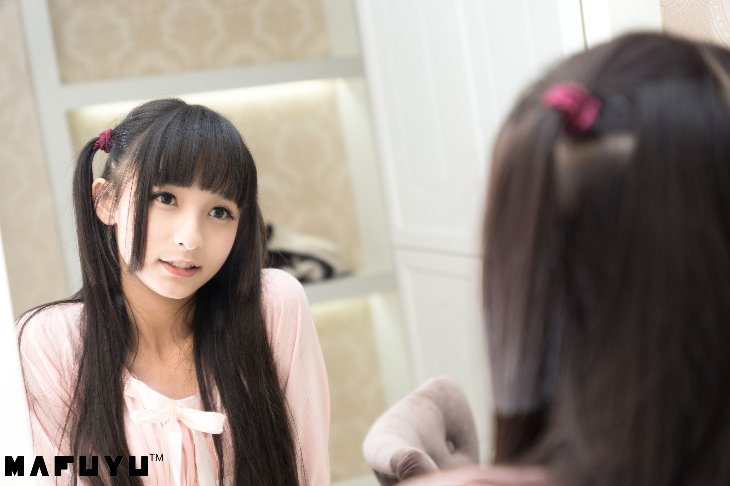 [萝莉COS] 神楽板真冬 粉白条纹系列套图 [103P] - 秀人网免费无水印在线套图写真