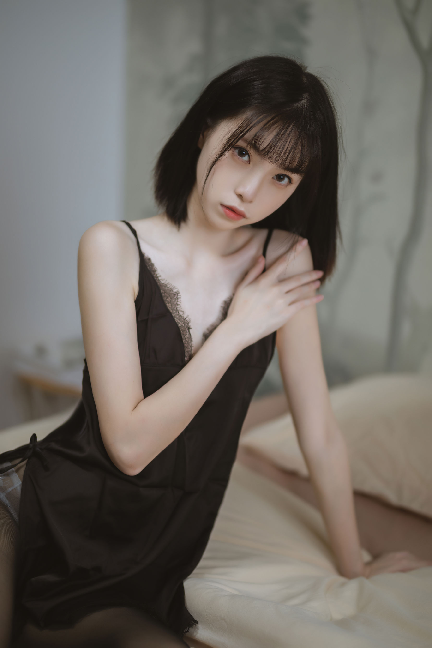 许岚 – 黑色蕾丝睡衣 [40P] - 秀人网免费无水印在线套图写真