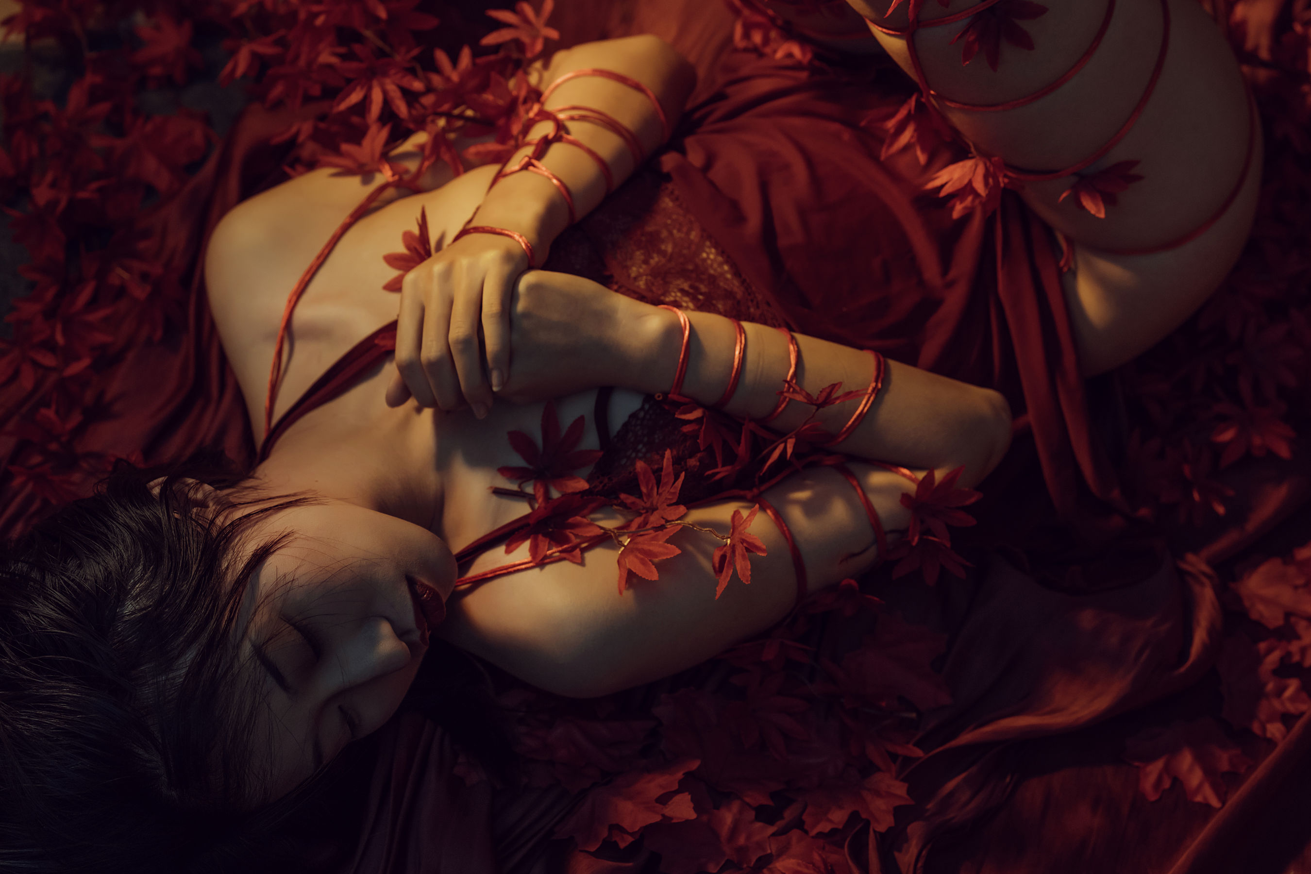 云溪溪 – 花与绳 [58P] - 秀人网免费无水印在线套图写真