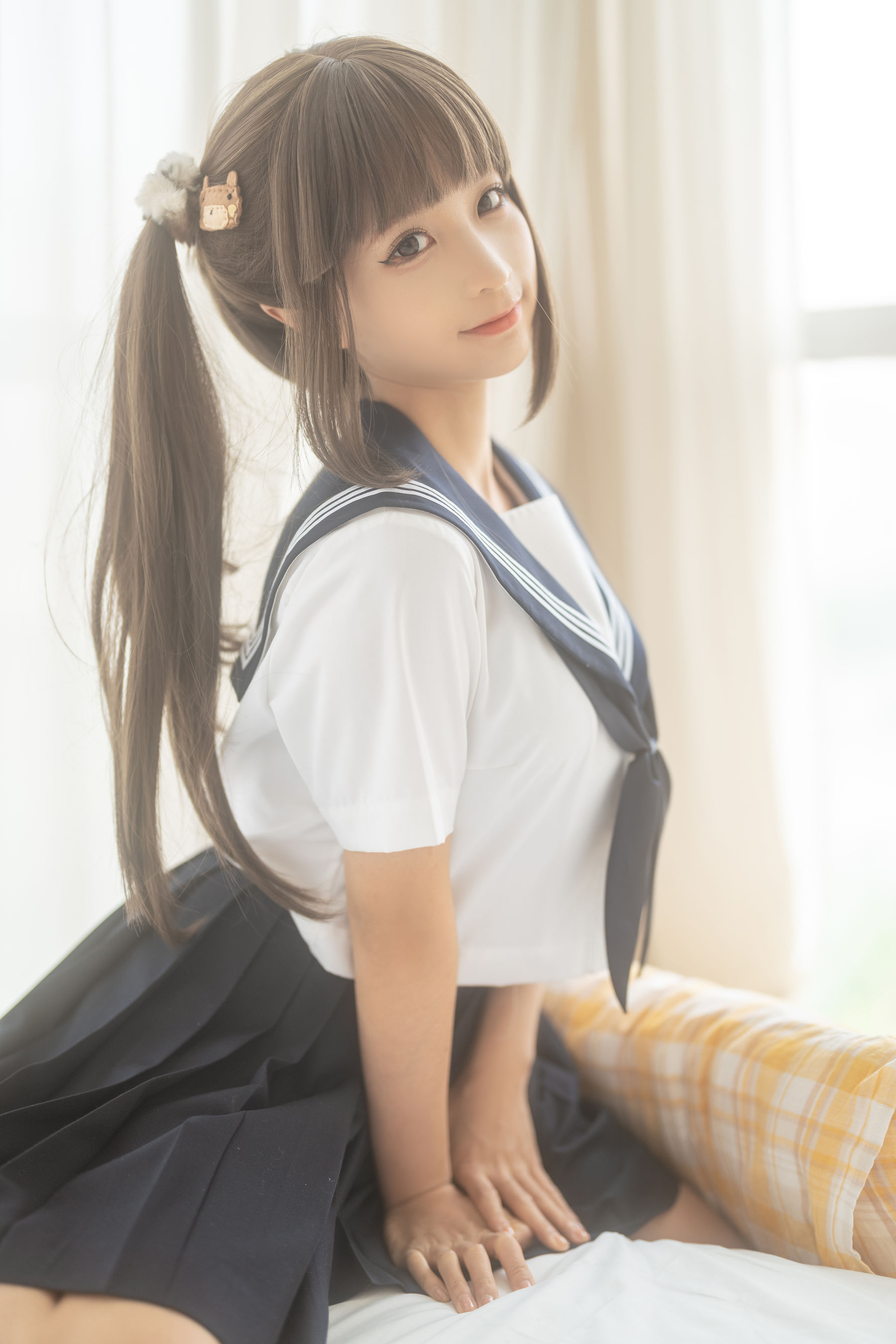 动漫博主蠢沫沫 – 被窝JK [15P] - 秀人网免费无水印在线套图写真