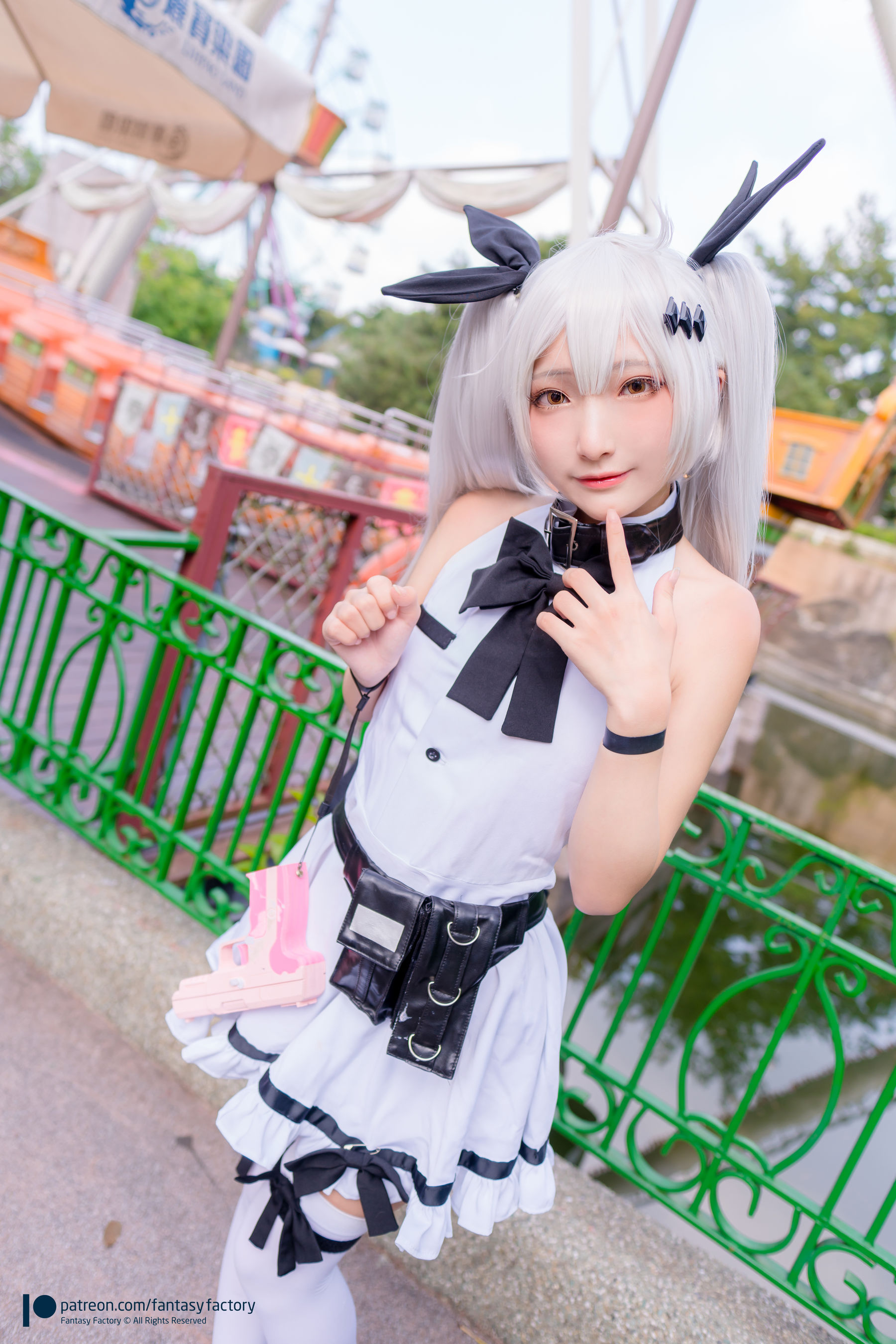 [Cosplay写真] 小丁 《Fantasy Factory》 – 2019.11 黑白 薄纱 网袜 [74P] - 秀人网免费无水印在线套图写真