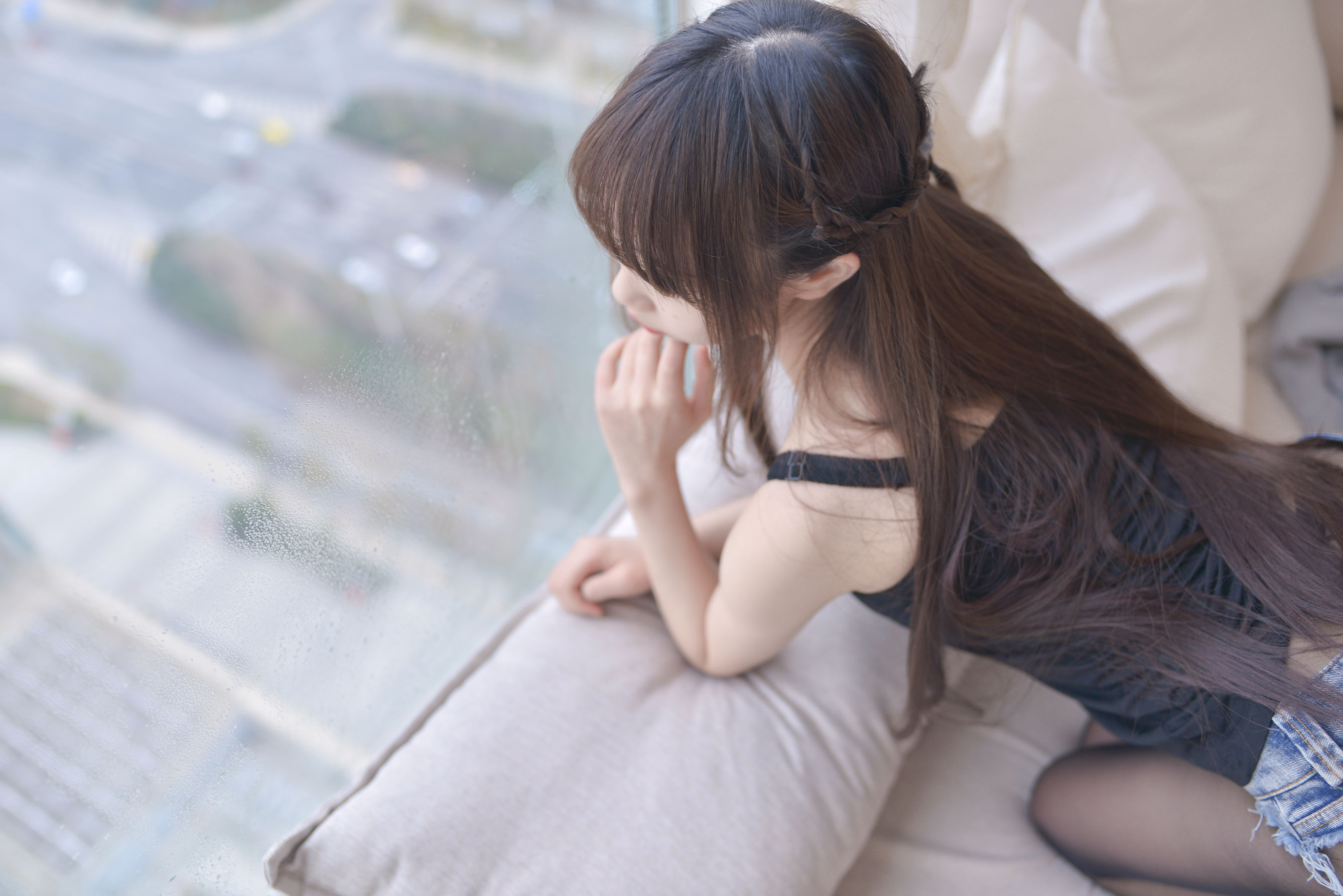 Cos小姐姐雪琪 牛仔黑丝大姐姐 [51P] - 秀人网免费无水印在线套图写真