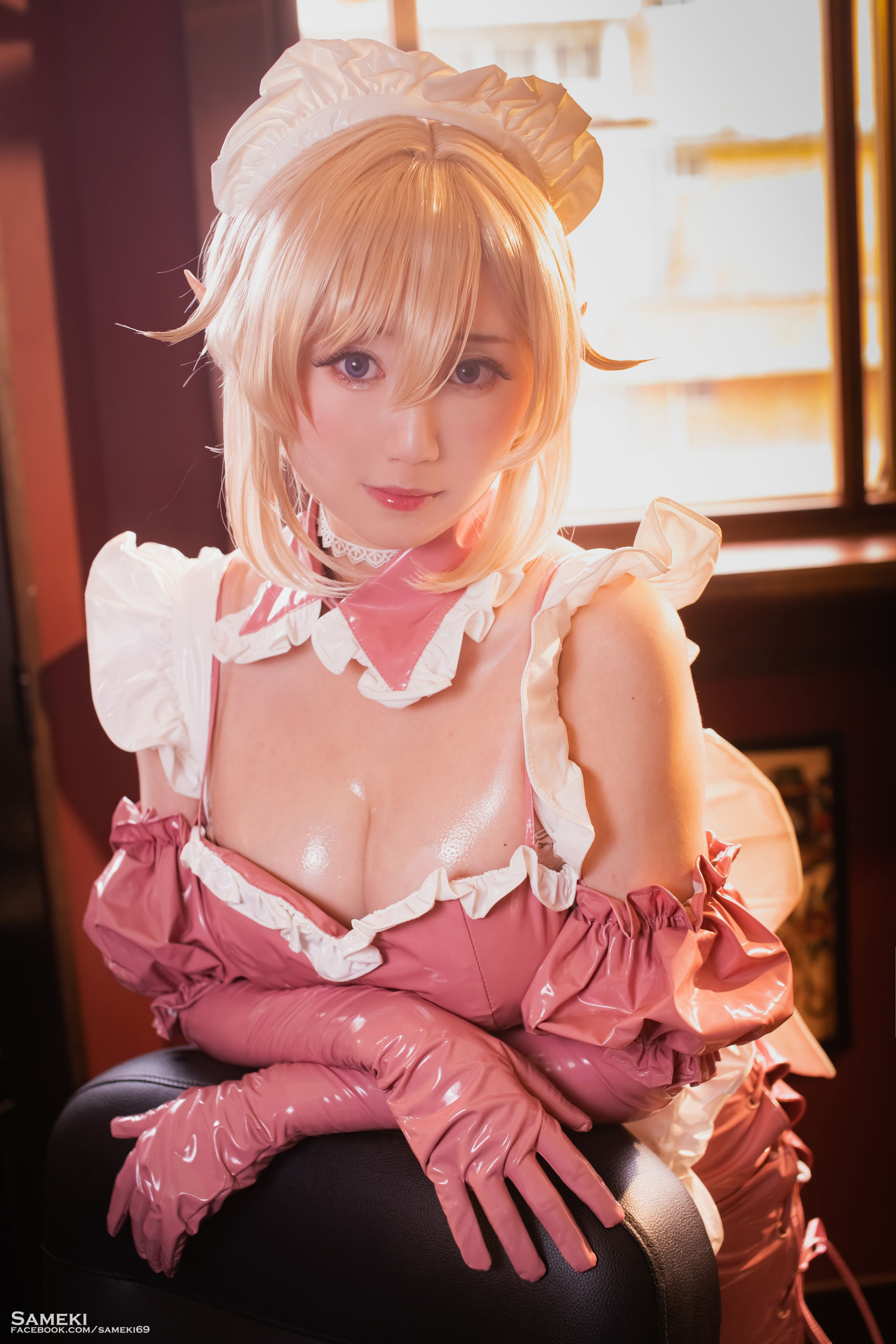 Sameki – 粉色皮衣女仆 [29P] - 秀人网免费无水印在线套图写真