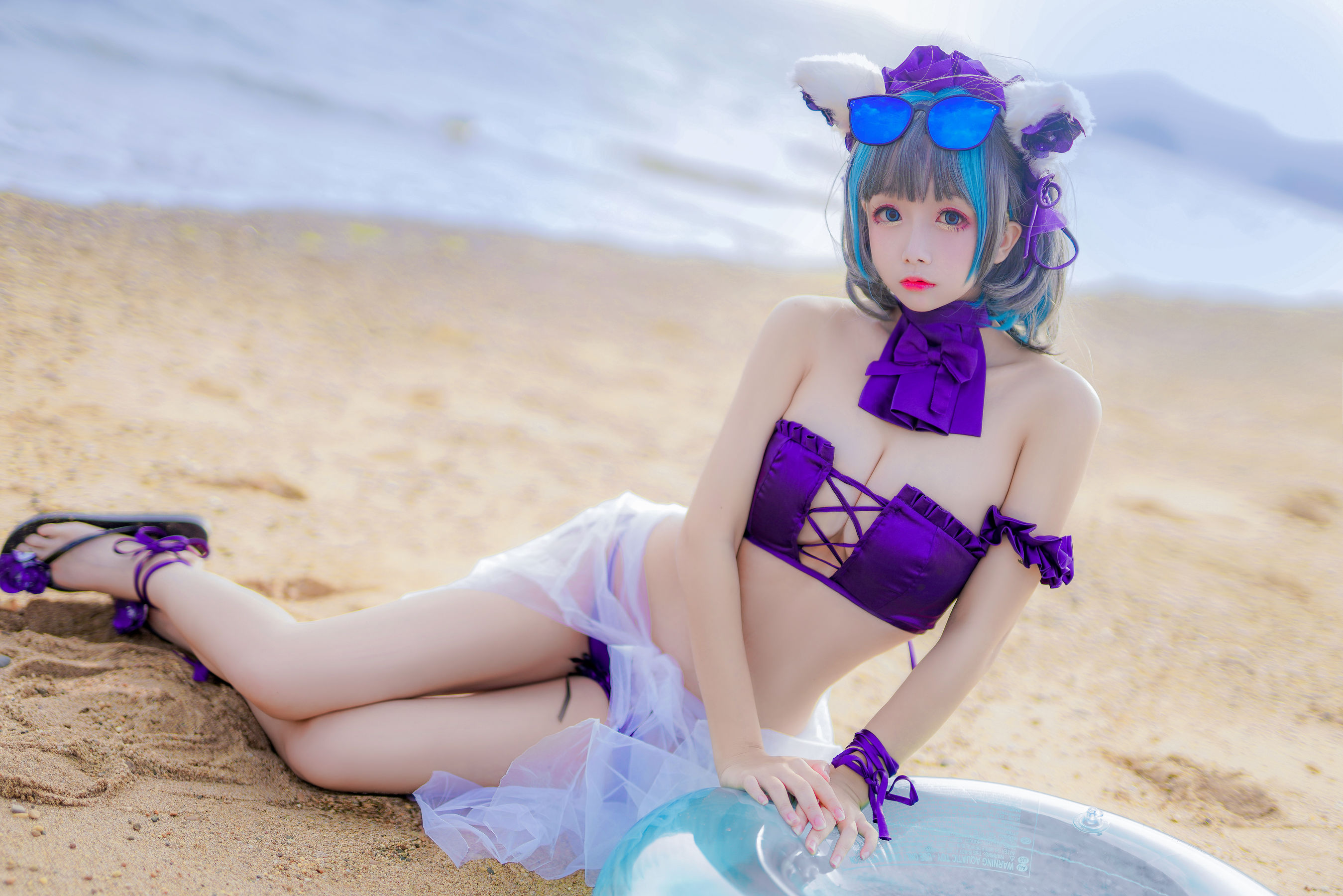 Cosplay日奈娇 – 柴郡猫泳装 [41P] - 秀人网免费无水印在线套图写真