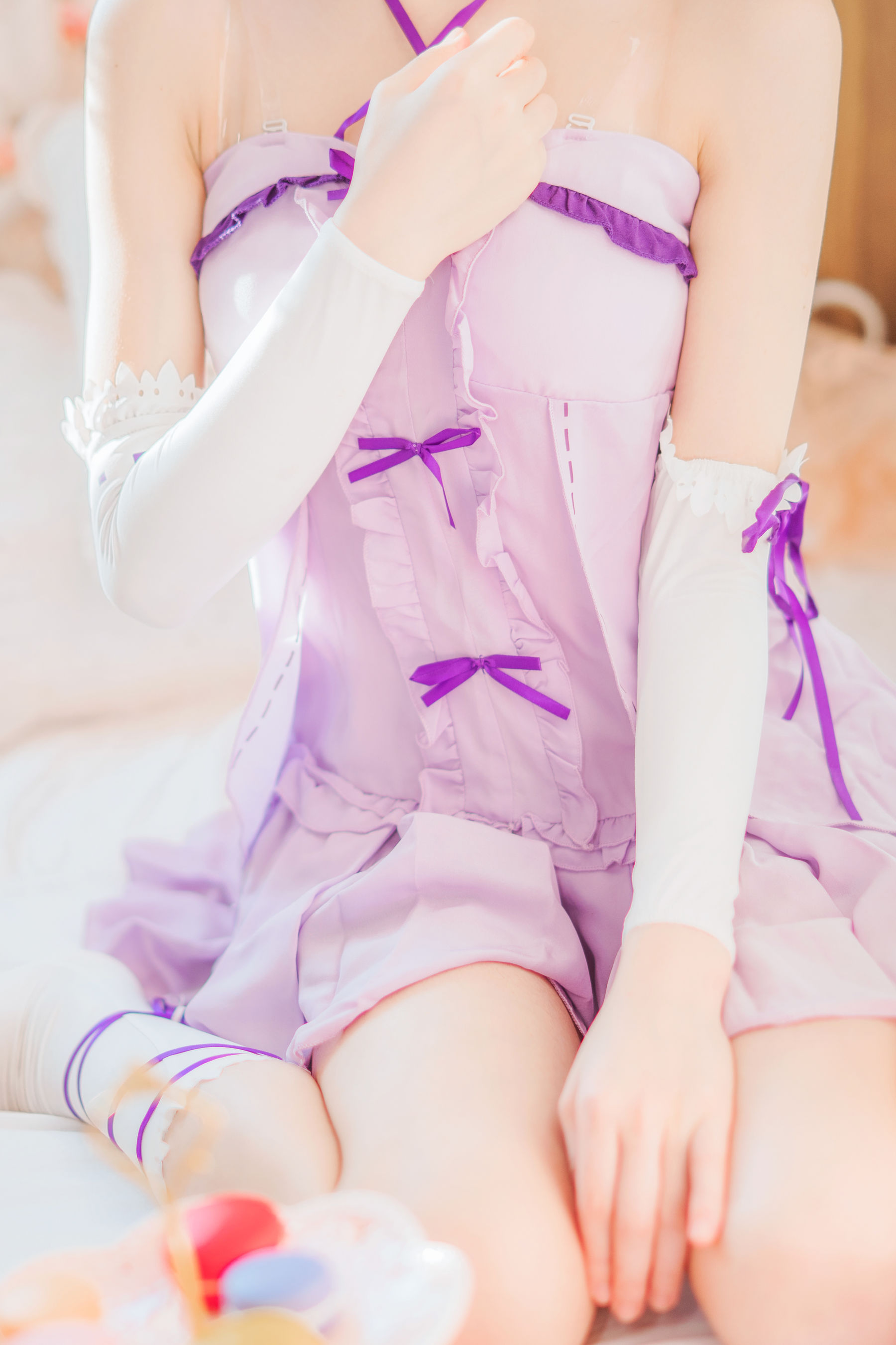 [Cosplay写真] 桜桃喵 – 蕾姆小睡裙 [40P] - 秀人网免费无水印在线套图写真