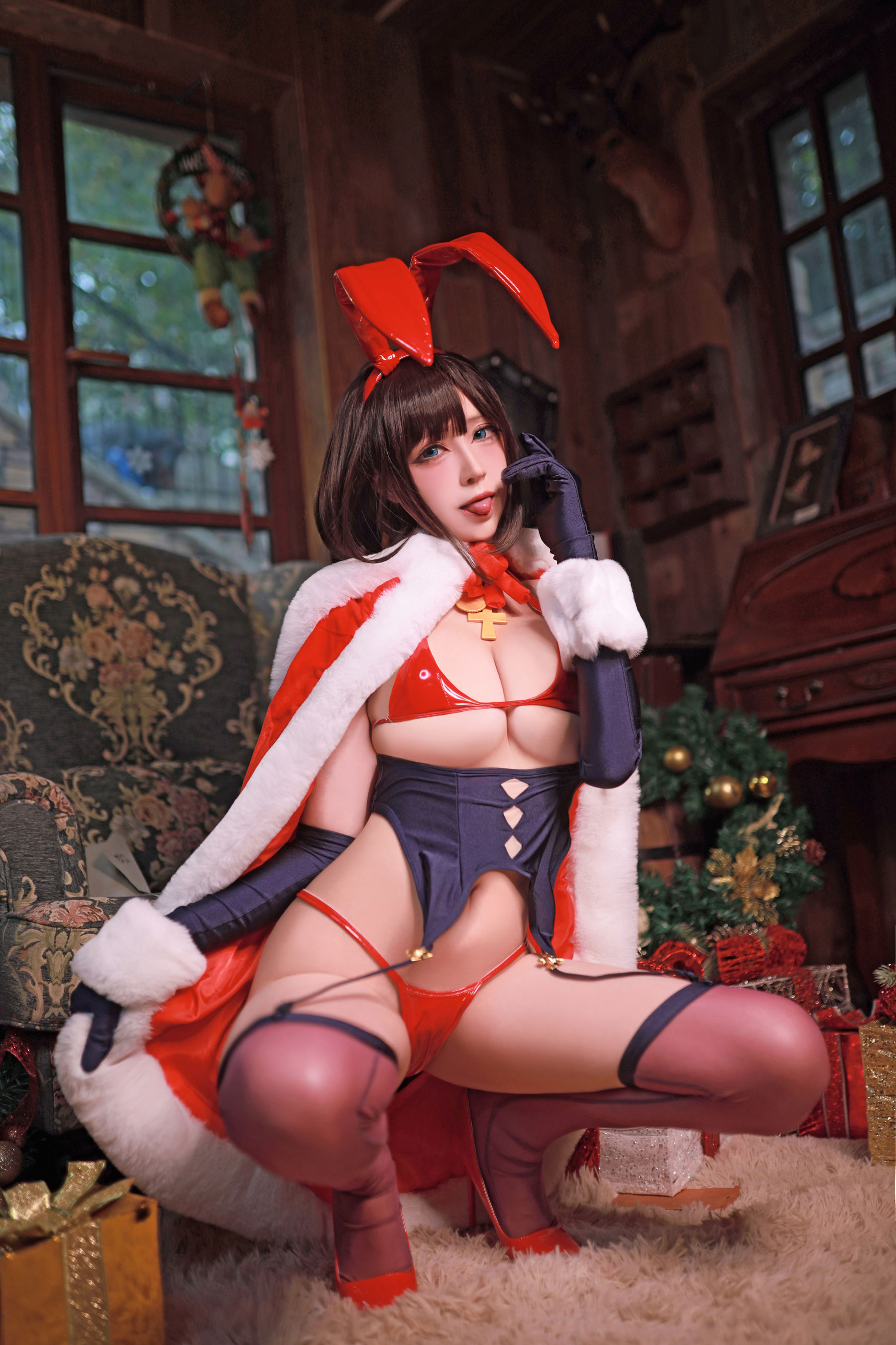 黑白御猫 – 魔太郎圣诞兔子 [35P] - 秀人网免费无水印在线套图写真