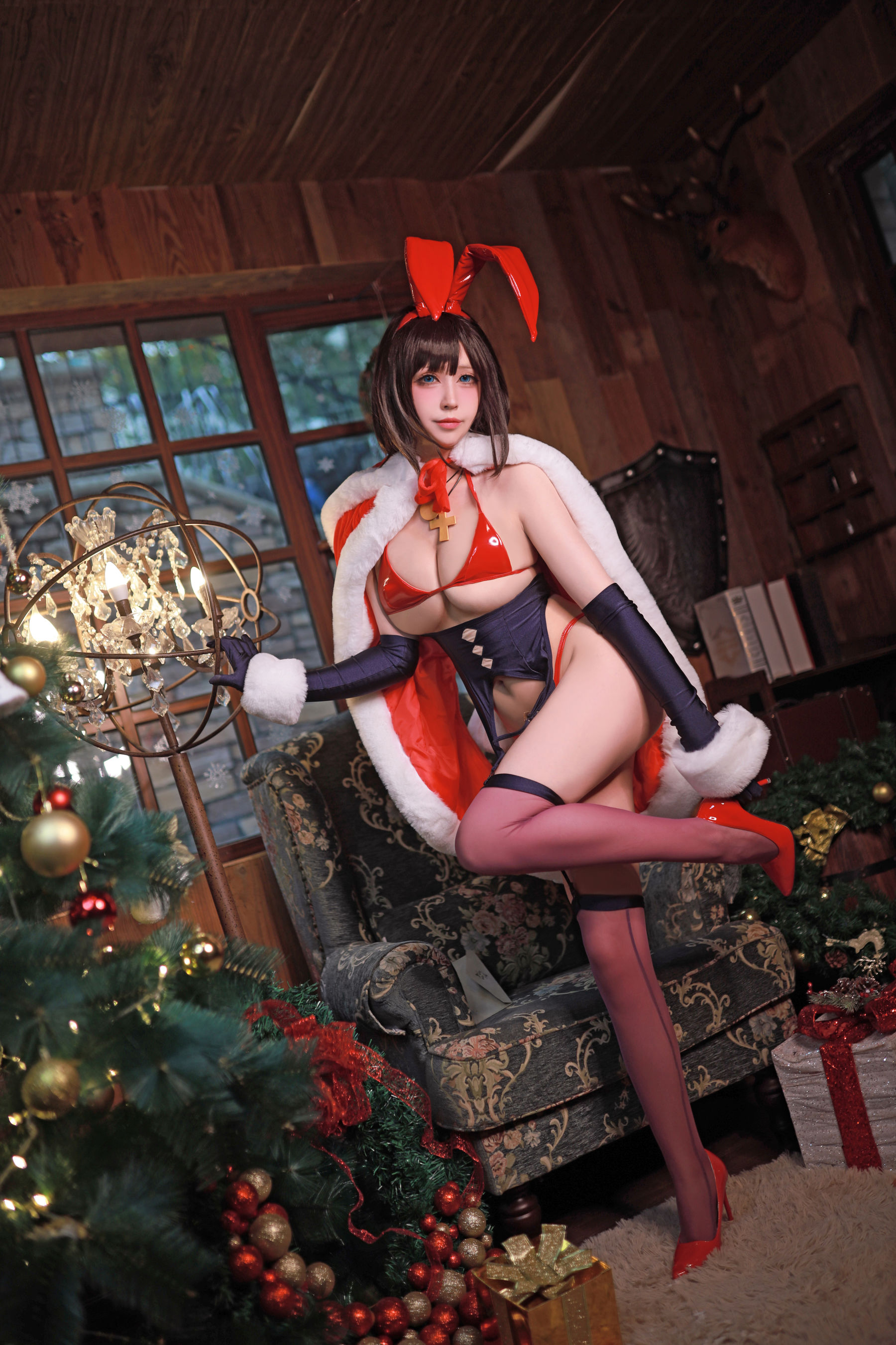 黑白御猫 – 魔太郎圣诞兔子 [35P] - 秀人网免费无水印在线套图写真