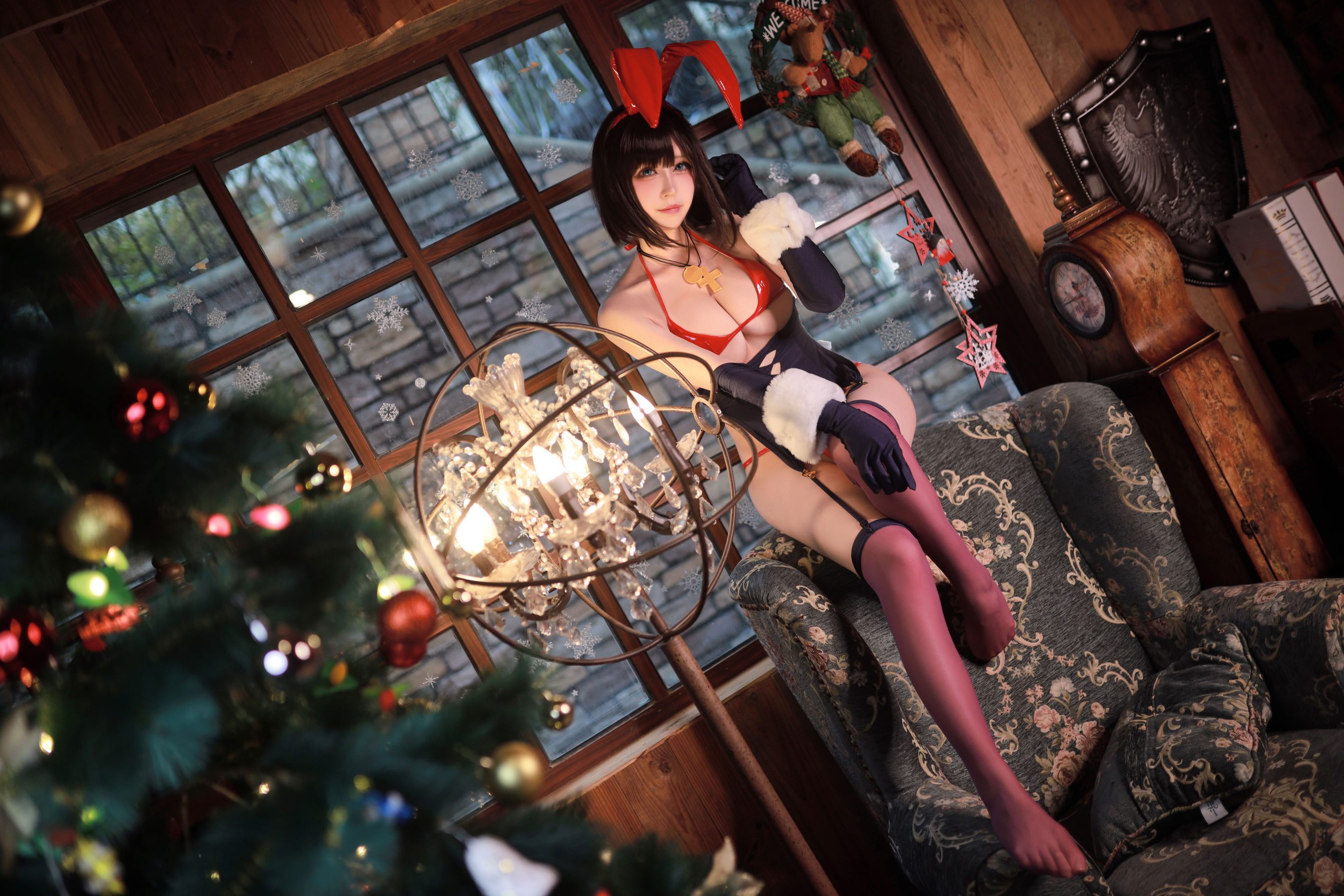 黑白御猫 – 魔太郎圣诞兔子 [35P] - 秀人网免费无水印在线套图写真