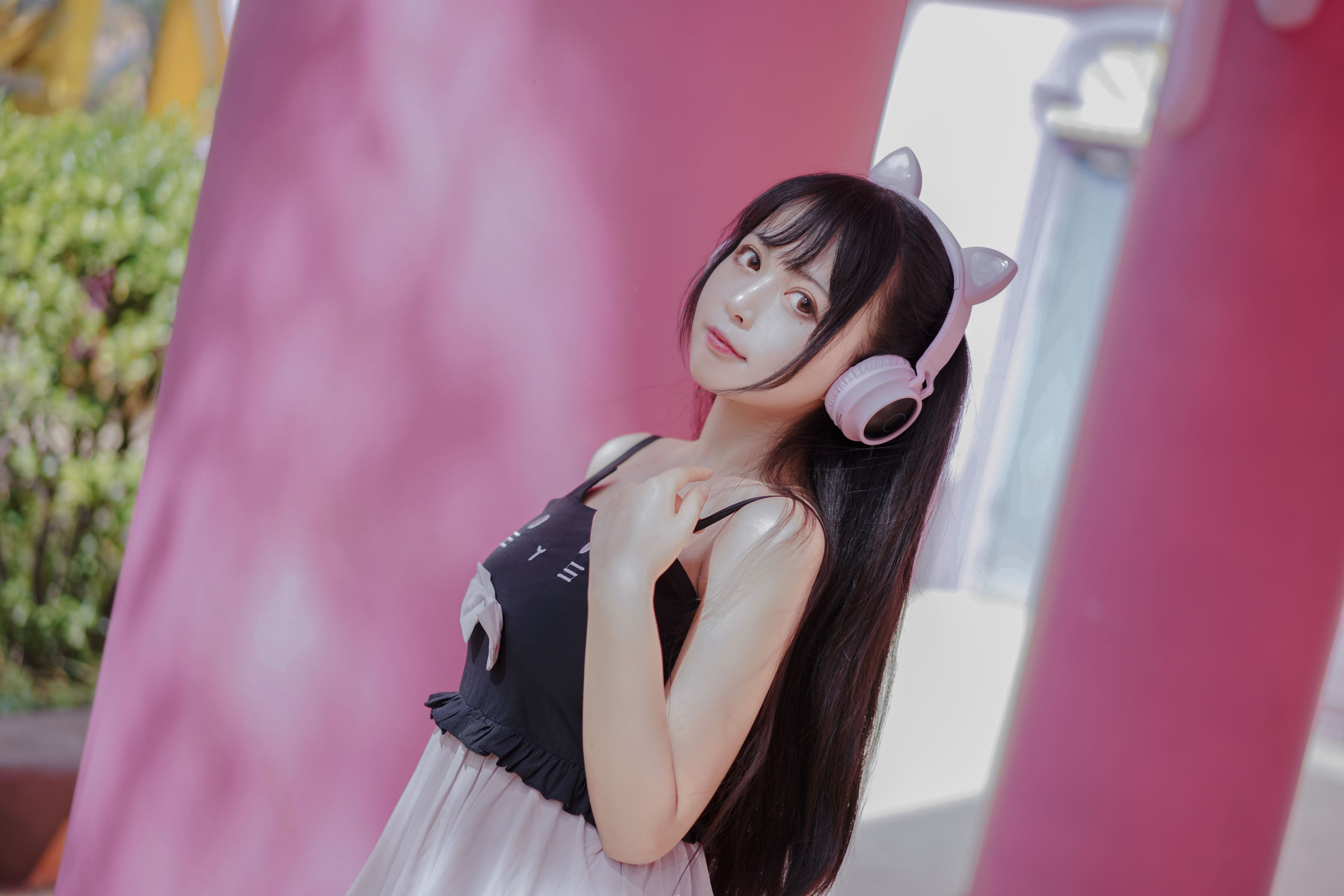 [Cosplay写真] 大眼萌妹黑猫猫OvO – pink [21P] - 秀人网免费无水印在线套图写真