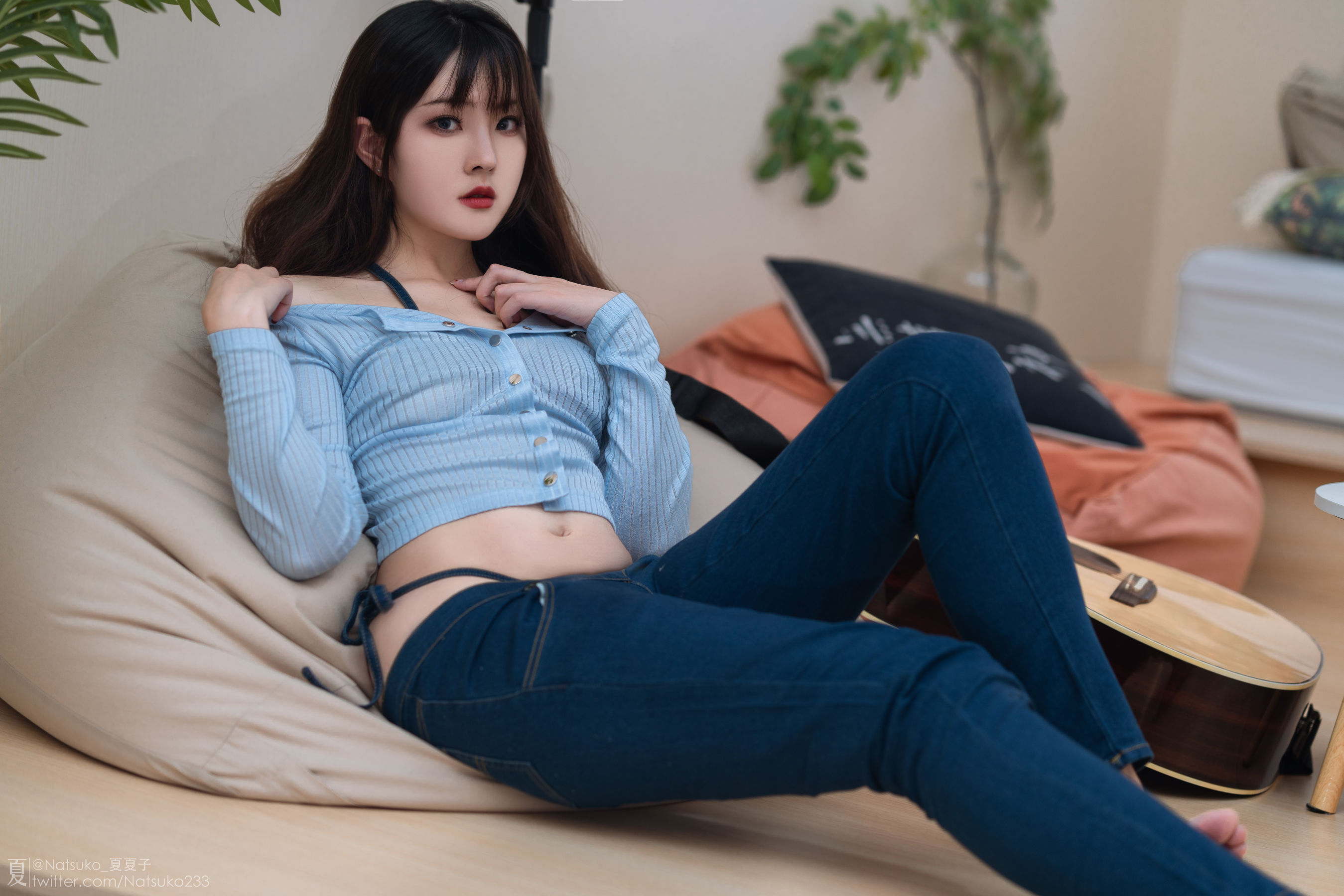 Natsuko夏夏子 – 吉他妹妹2.0 [48P] - 秀人网免费无水印在线套图写真