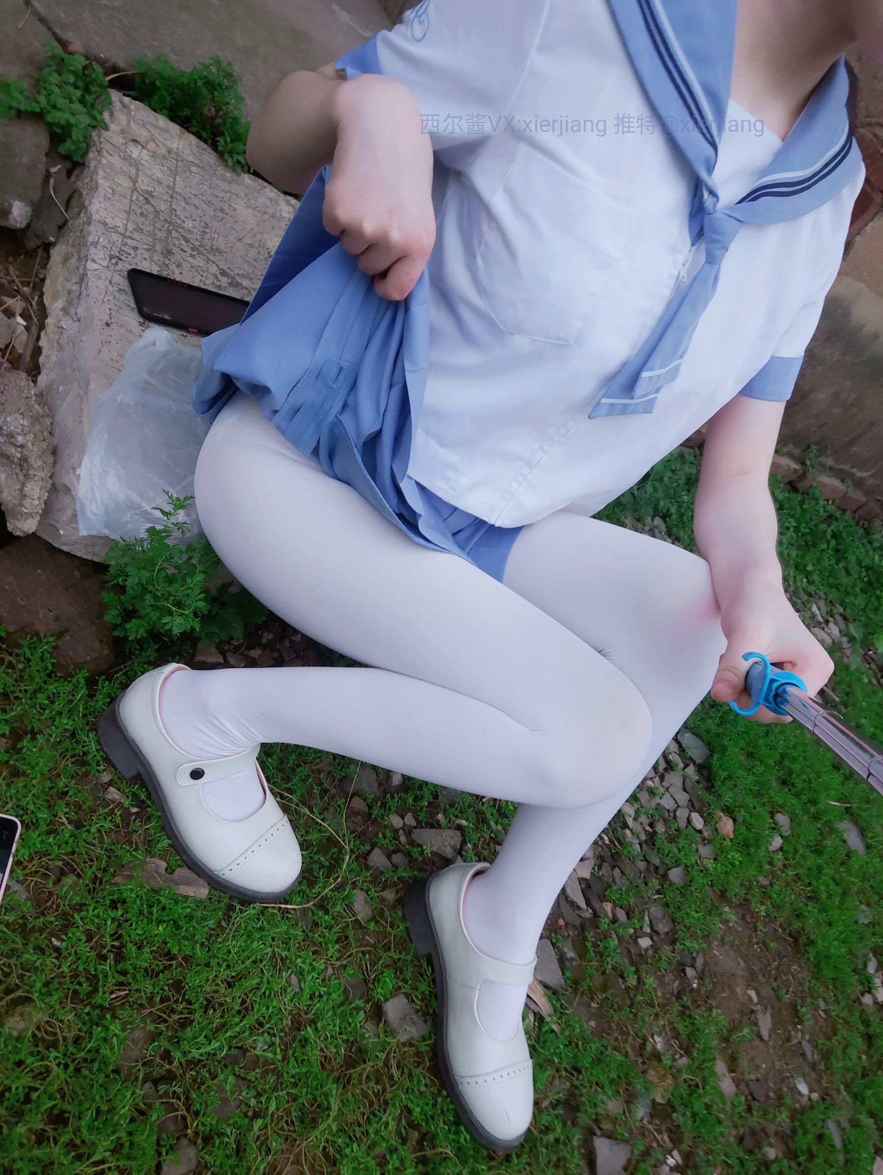 微博萌妹子西尔酱 – 青草水手服 [74P] - 秀人网免费无水印在线套图写真