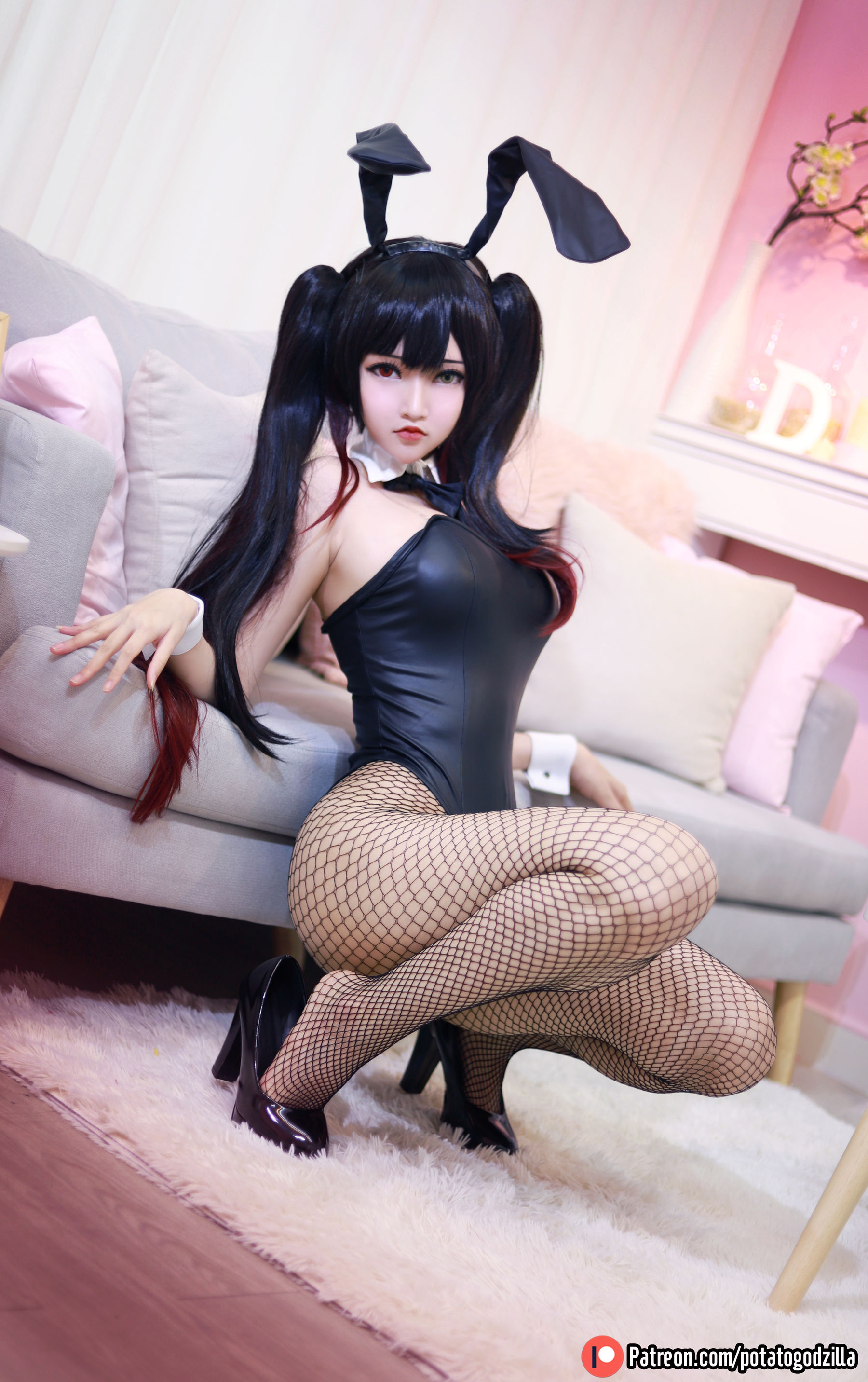 Coser小姐姐Potato Godzilla – Kurumi Tokisaki Bunny Girl [35P] - 秀人网免费无水印在线套图写真