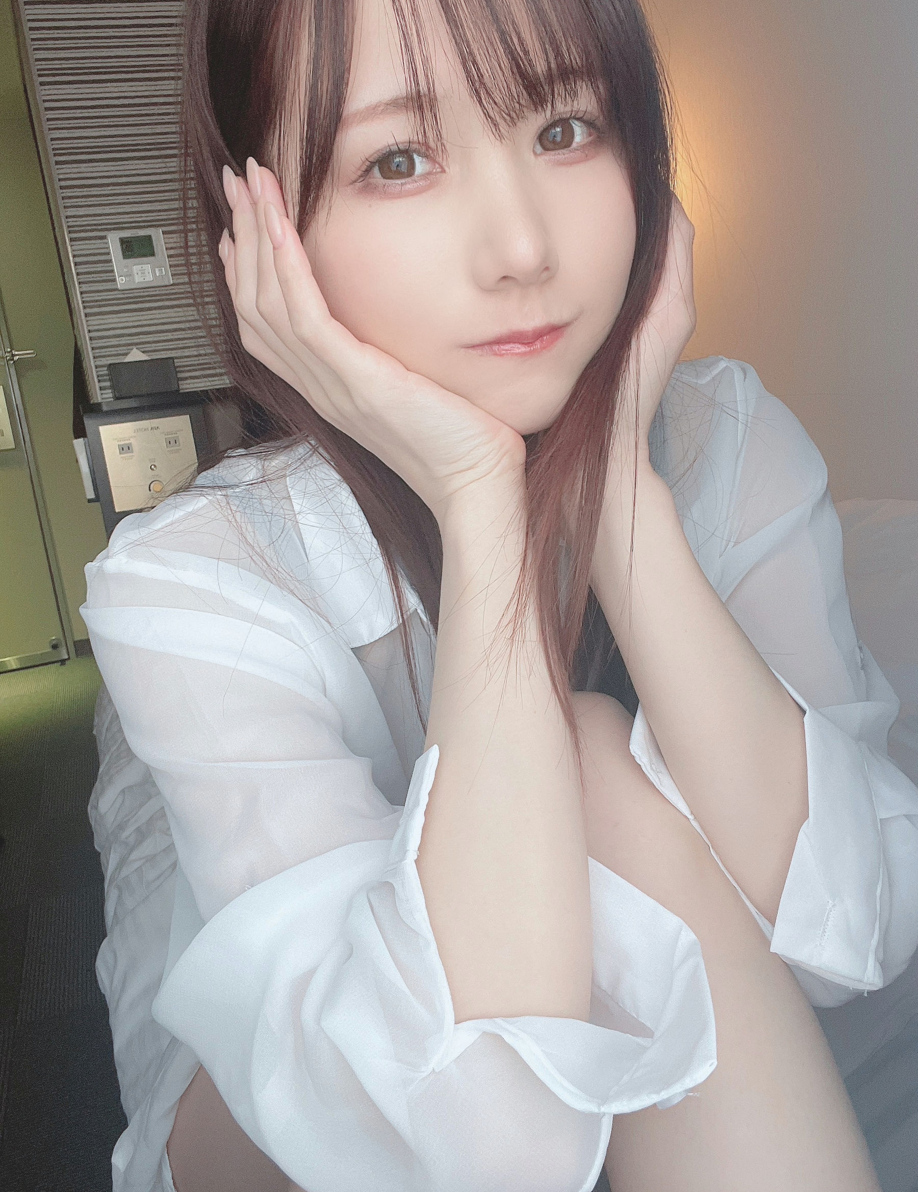 日本甜美COSERけんけん[fantia] 20220128-透けシャツ×ランジェリー [33P] - 秀人网免费无水印在线套图写真