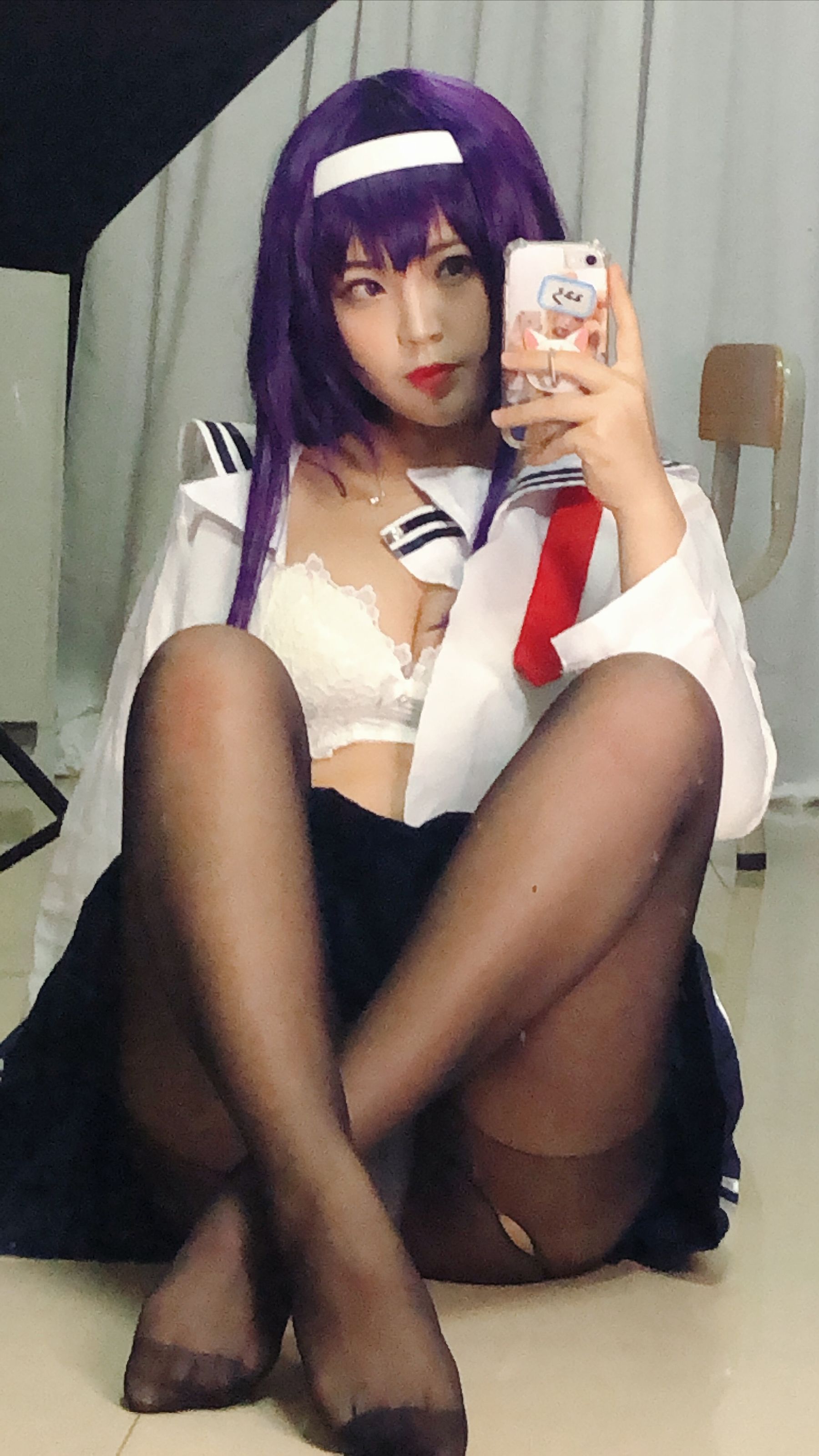 [Cosplay写真] 萌系小姐姐-白烨- – 学姐校服 [26P] - 秀人网免费无水印在线套图写真