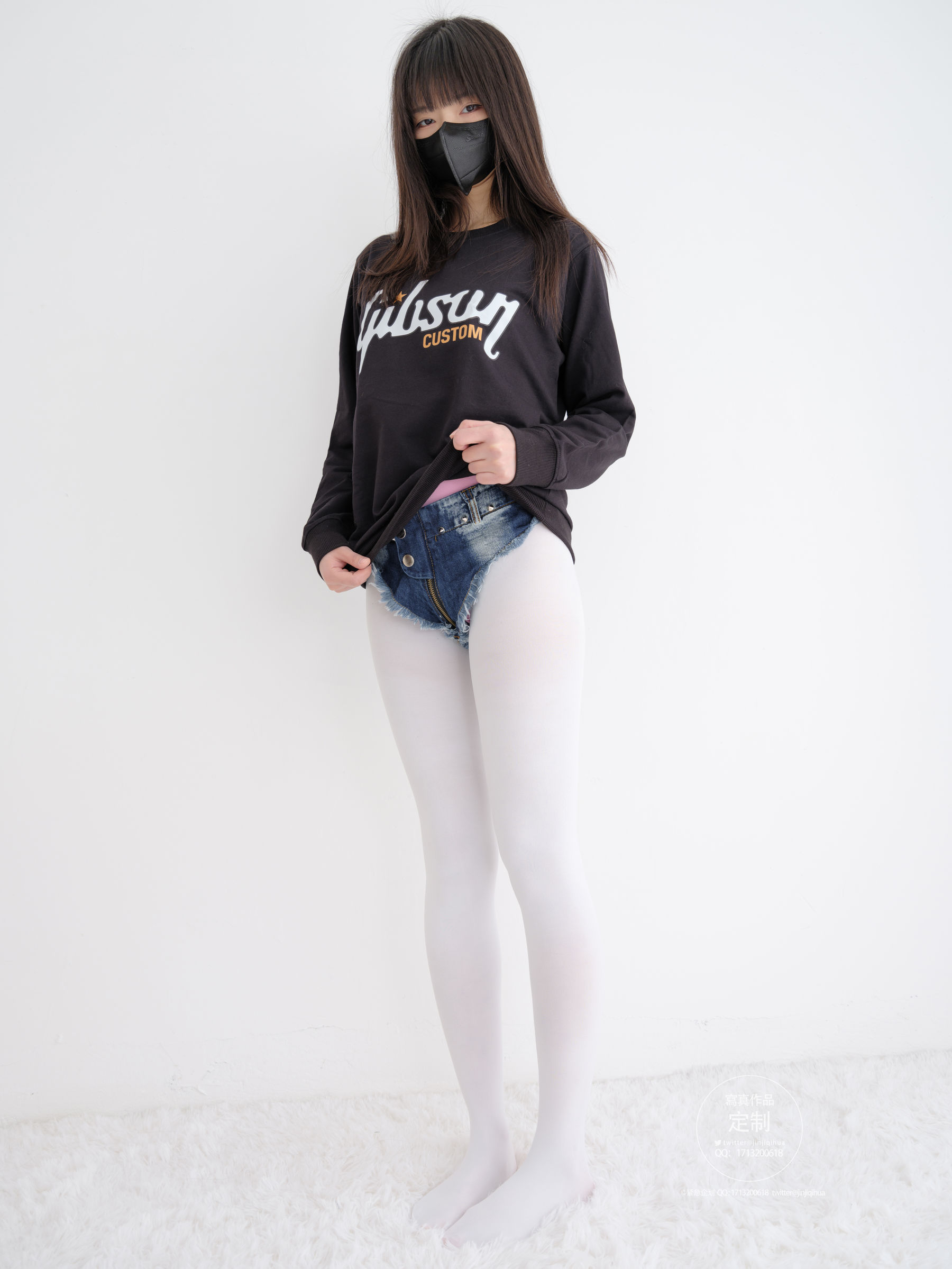 [紧急企划] EX-001 见希w 白丝牛仔短裤 [79P] - 秀人网免费无水印在线套图写真