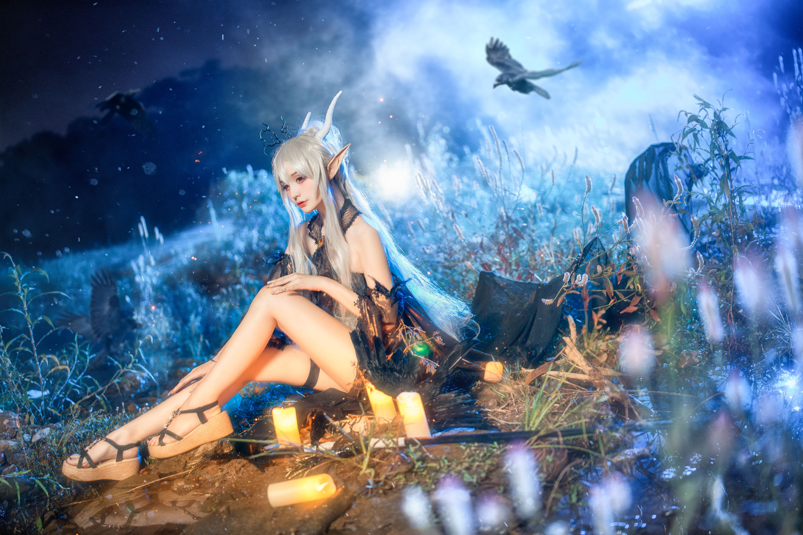 COS妹子仙九Airi – 闪灵静谧午夜 [17P] - 秀人网免费无水印在线套图写真