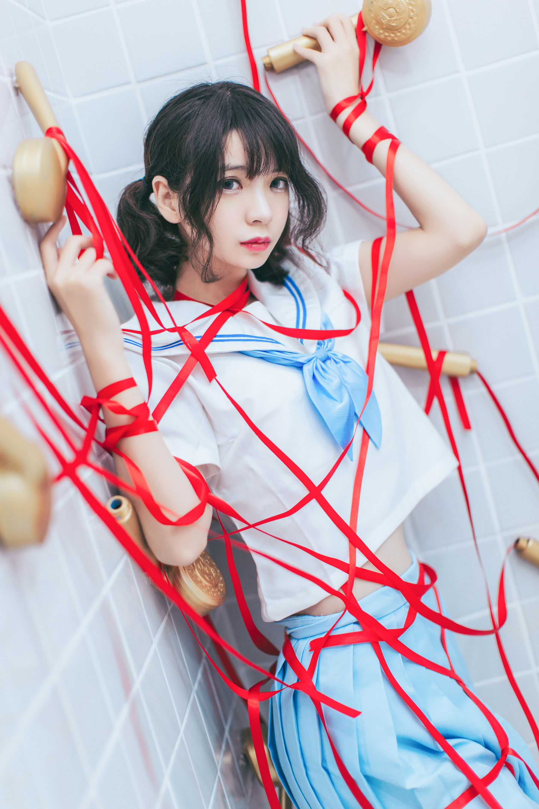 [Cosplay写真] 疯猫ss – 浴室JK [21P] - 秀人网免费无水印在线套图写真