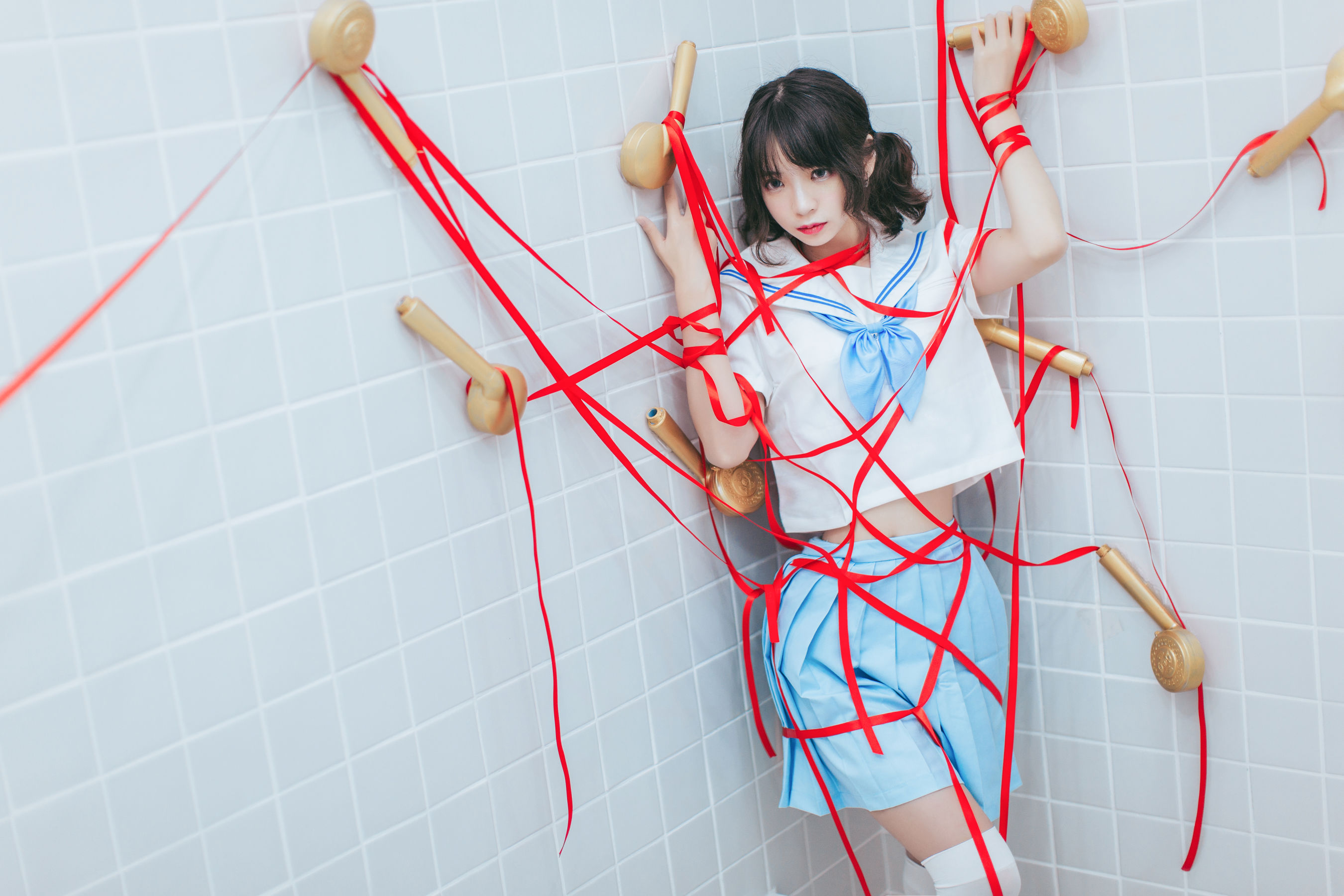 [Cosplay写真] 疯猫ss – 浴室JK [21P] - 秀人网免费无水印在线套图写真