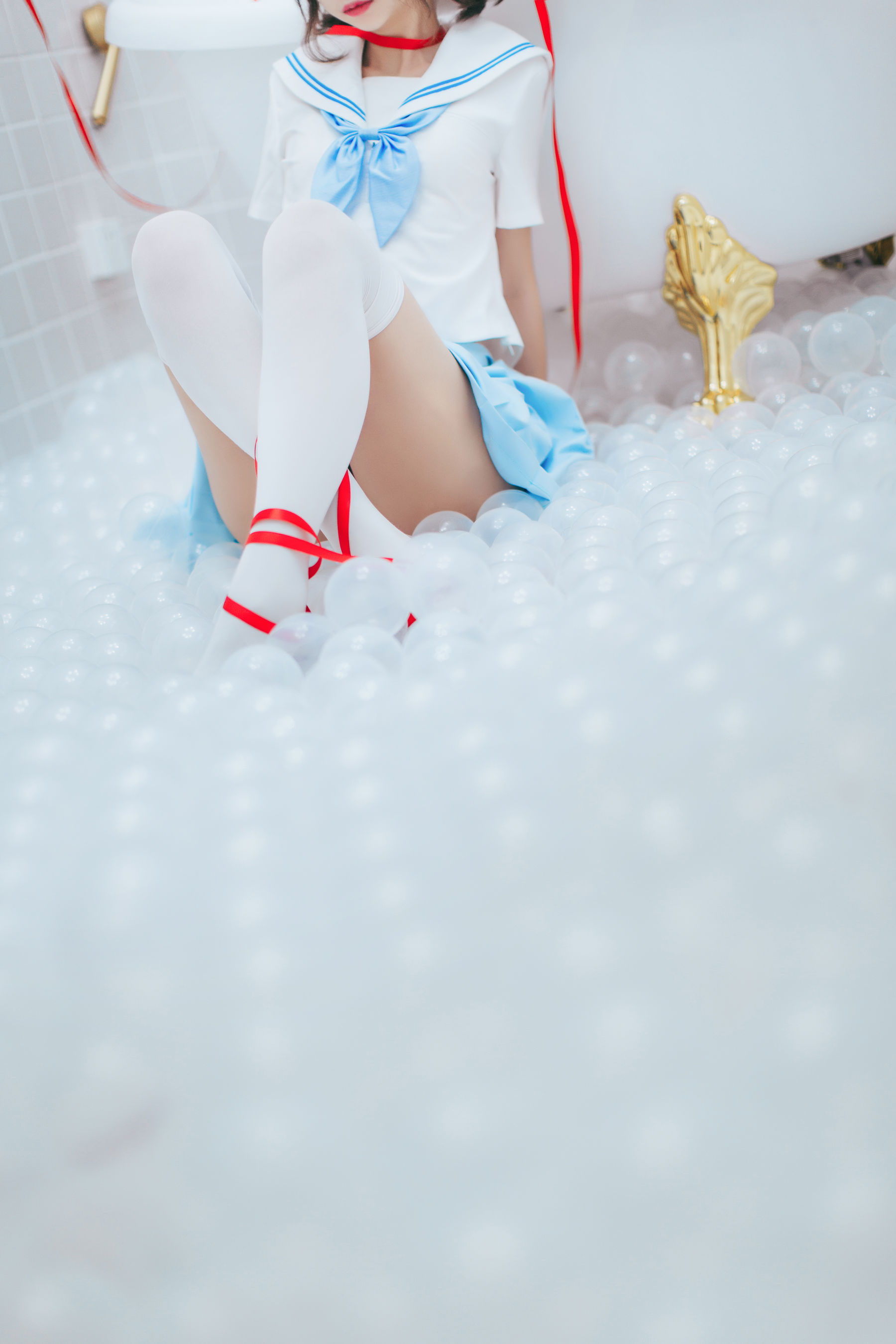 [Cosplay写真] 疯猫ss – 浴室JK [21P] - 秀人网免费无水印在线套图写真