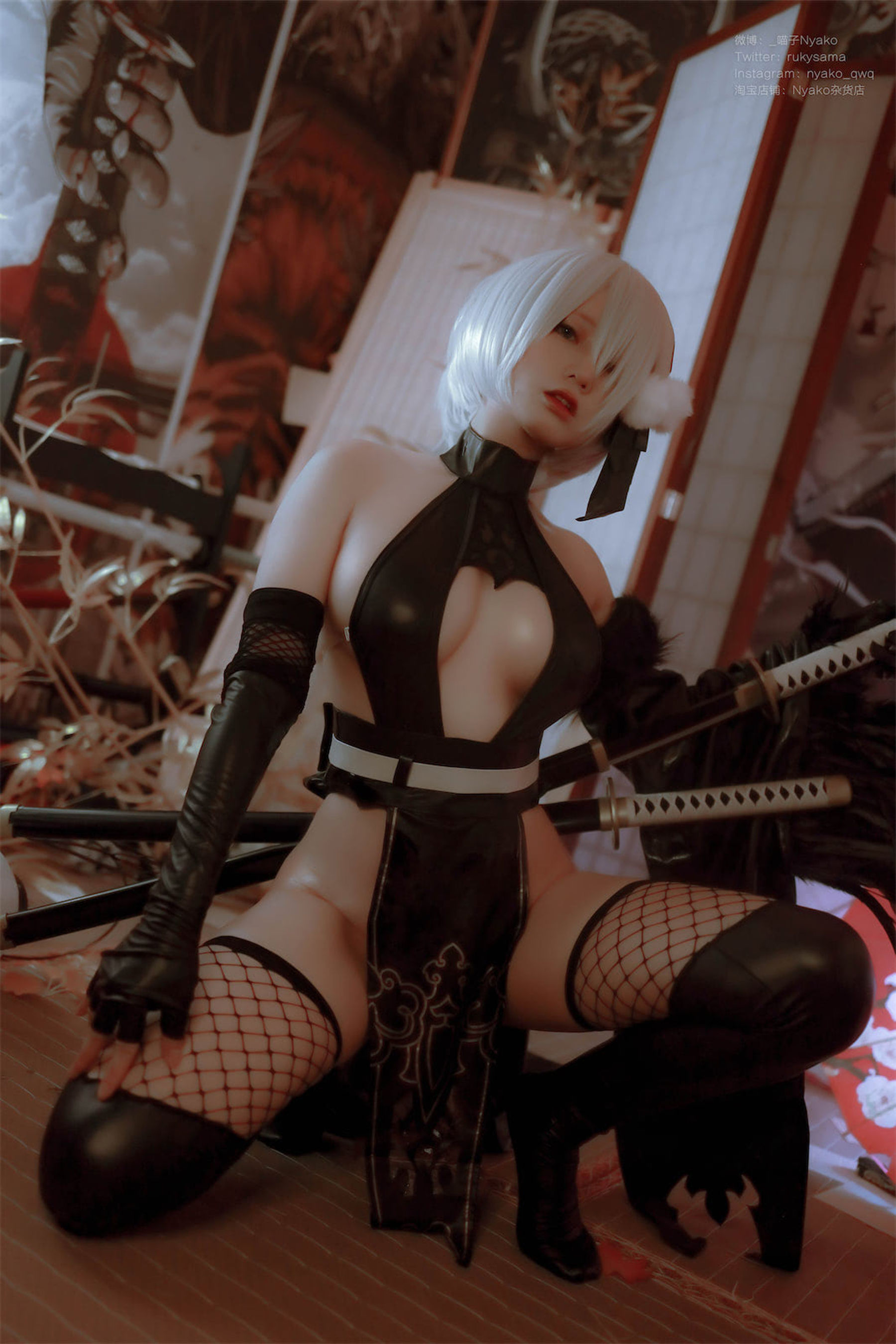 萌妹子Nyako喵子 – 2B同人旗袍 [43P] - 秀人网免费无水印在线套图写真