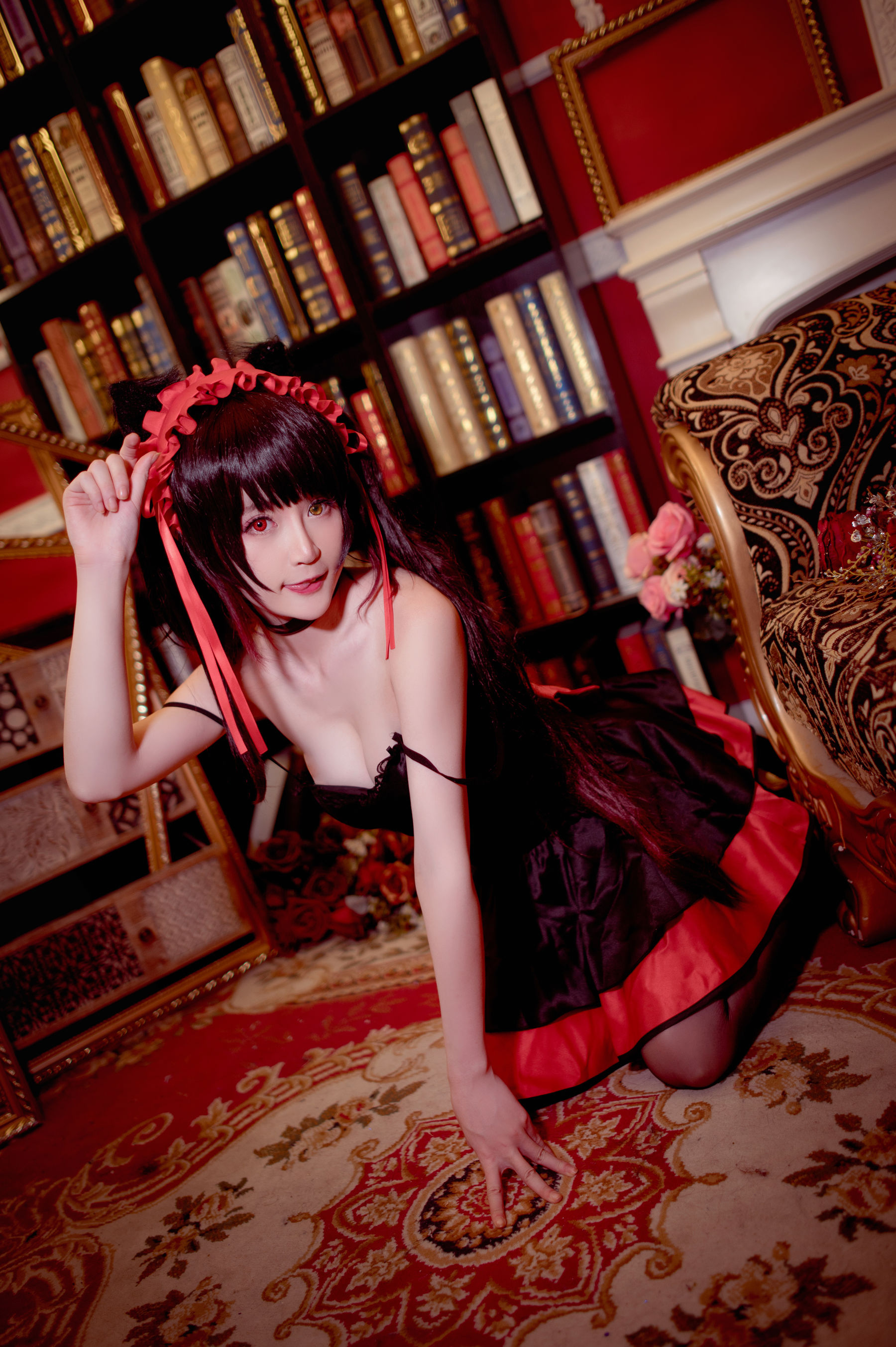 [Cosplay写真] 萌宠博主yui金鱼 – 时崎狂三 黑裙 [11P] - 秀人网免费无水印在线套图写真