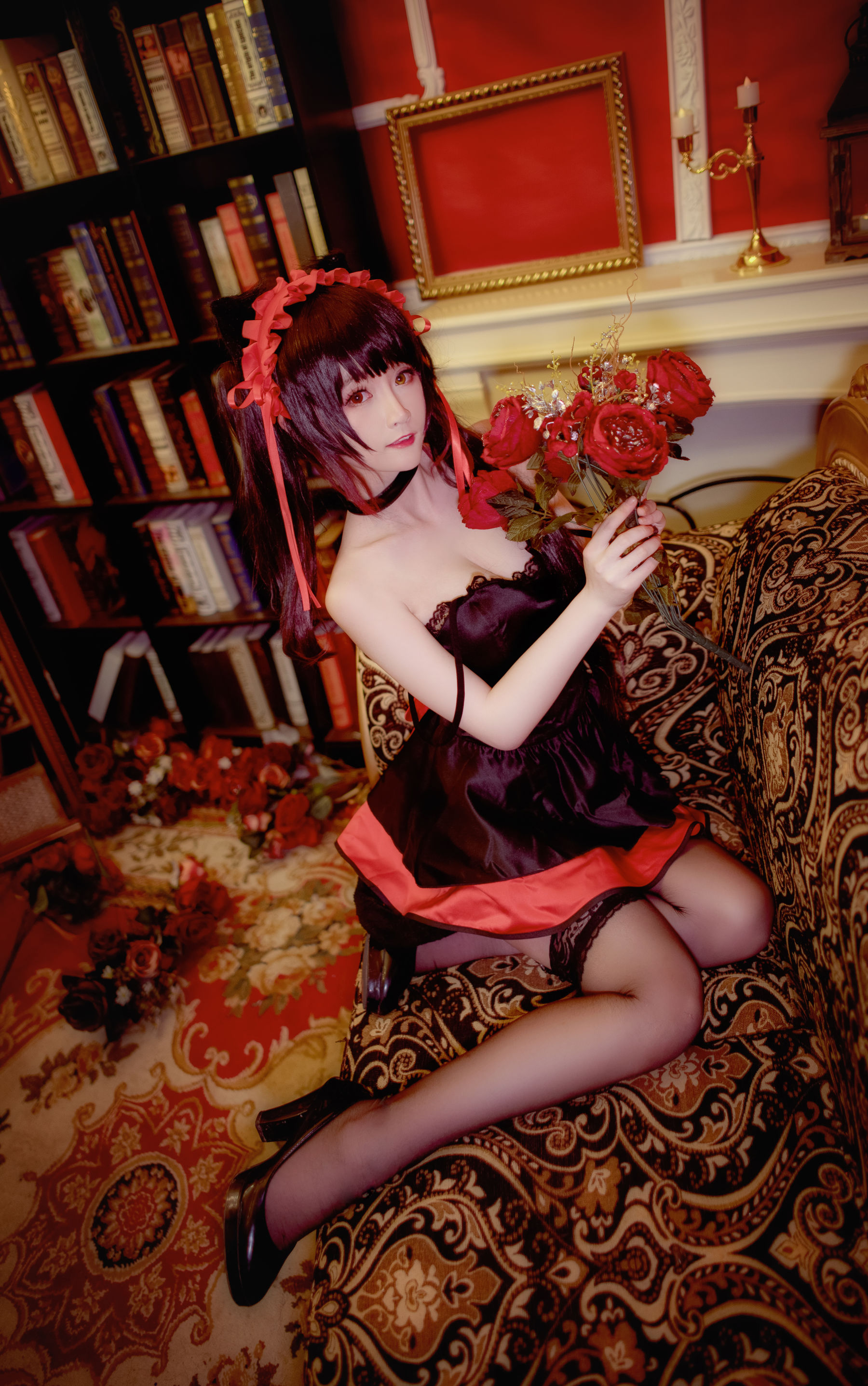 [Cosplay写真] 萌宠博主yui金鱼 – 时崎狂三 黑裙 [11P] - 秀人网免费无水印在线套图写真