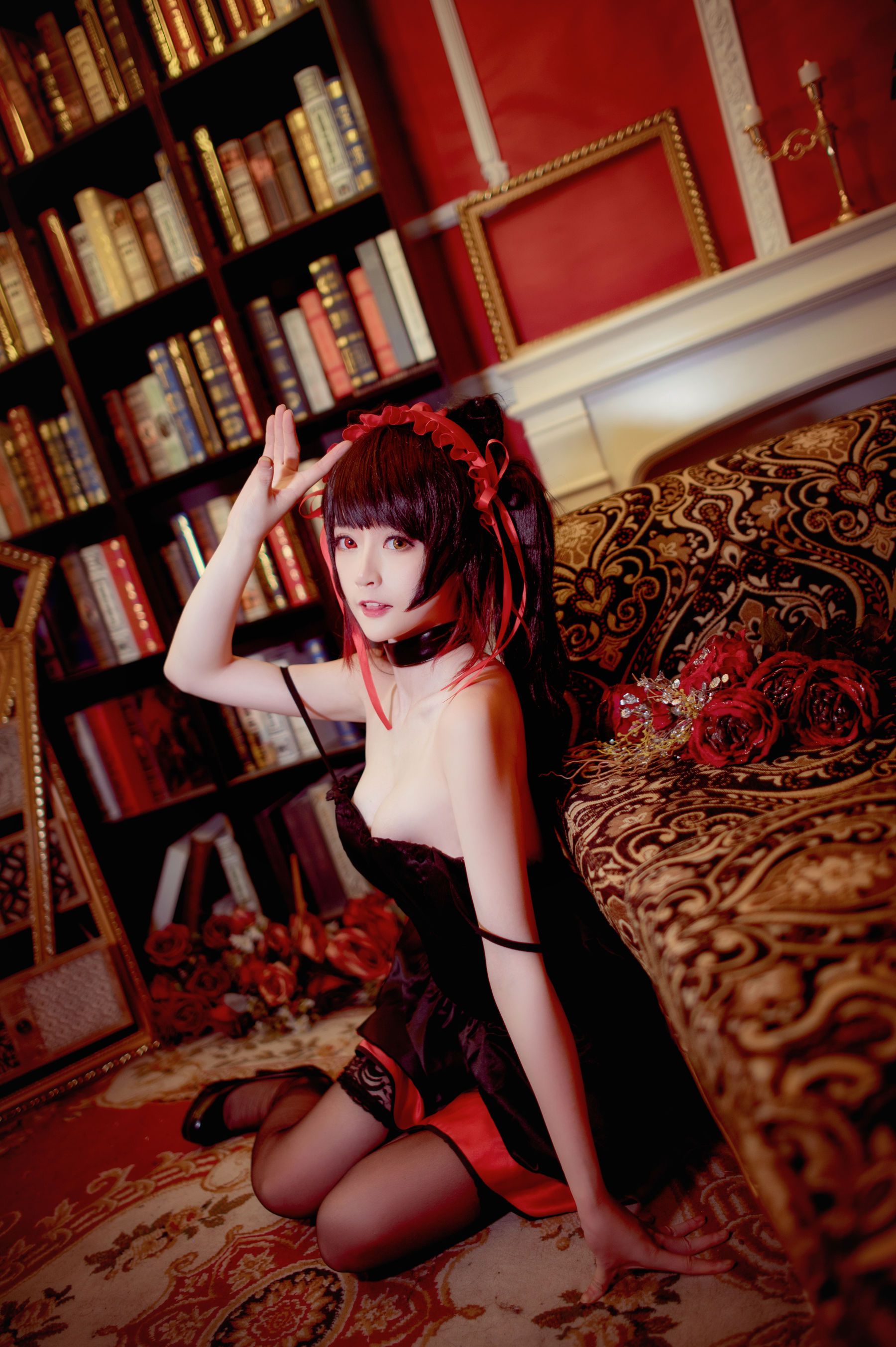 [Cosplay写真] 萌宠博主yui金鱼 – 时崎狂三 黑裙 [11P] - 秀人网免费无水印在线套图写真