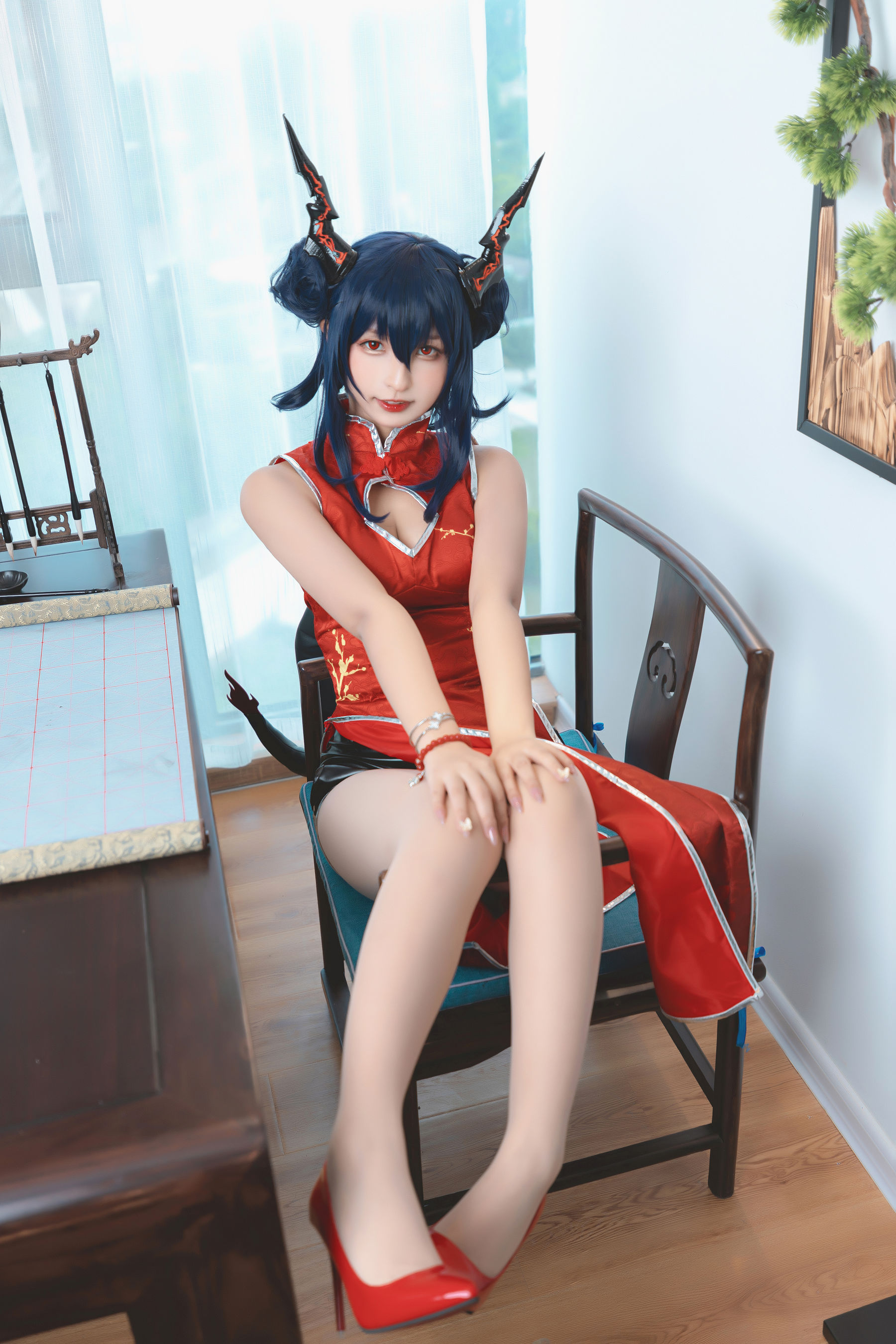 [Cosplay写真] 萝莉神楽坂真冬 – 旗袍魔女 [75P] - 秀人网免费无水印在线套图写真