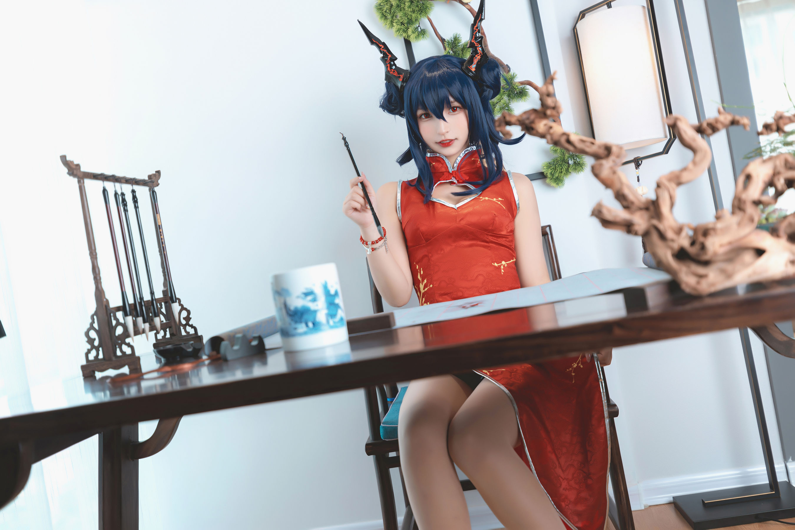 [Cosplay写真] 萝莉神楽坂真冬 – 旗袍魔女 [75P] - 秀人网免费无水印在线套图写真