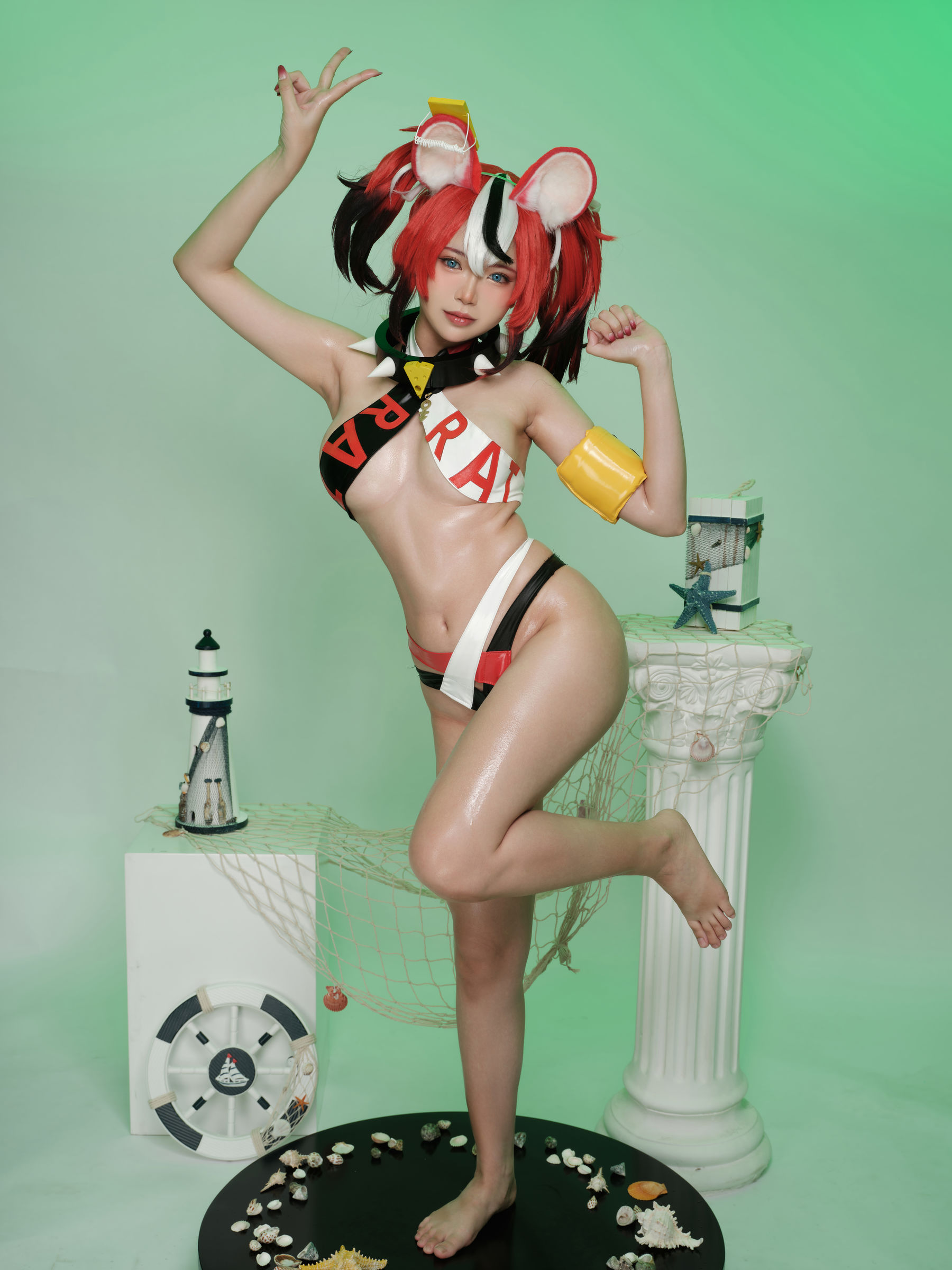 ZinieQ – Hakos Baelz Pole Dancing [38P] - 秀人网免费无水印在线套图写真