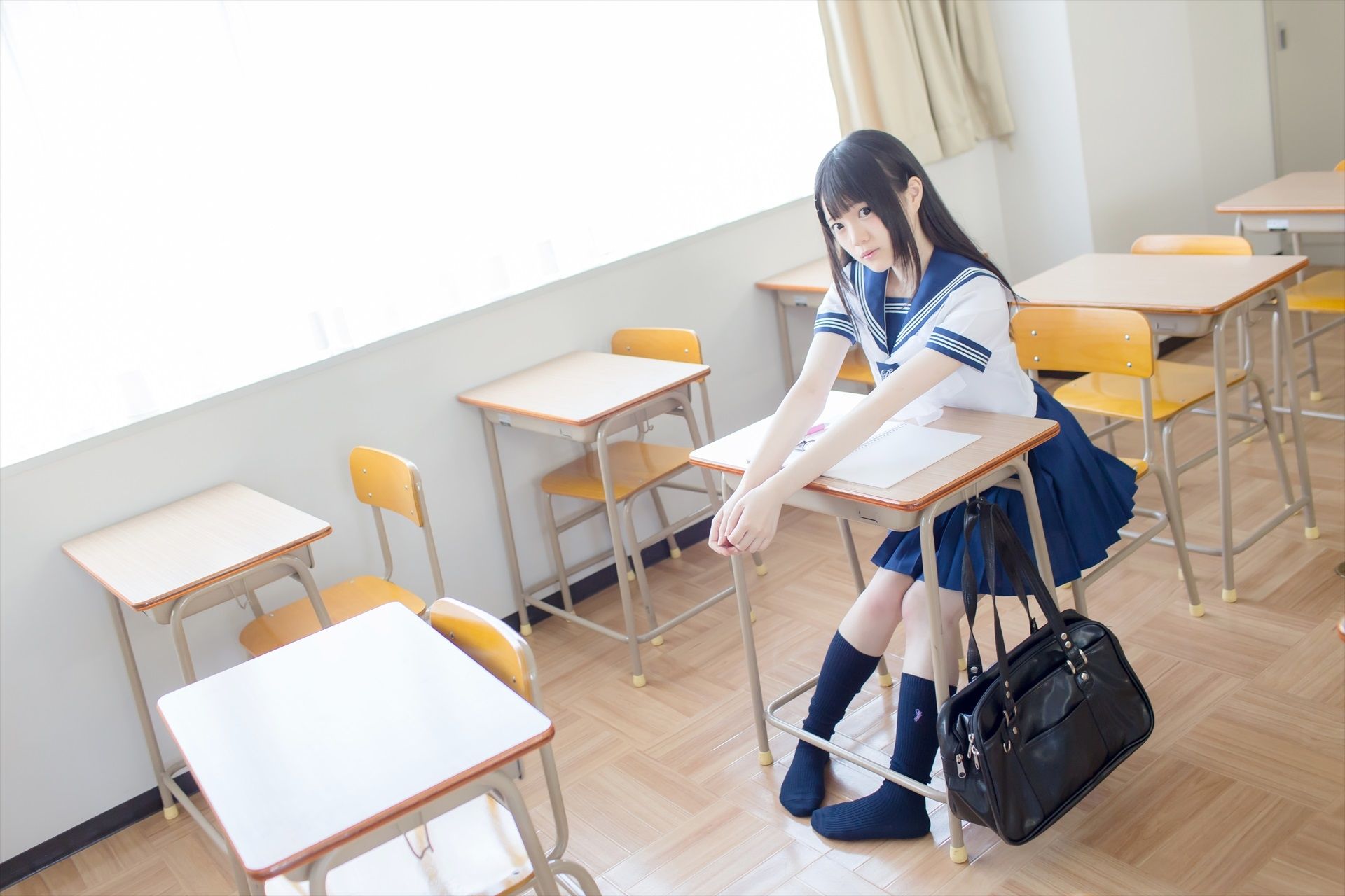 [まきろん。]君夏 – 君と僕の夏休み 紺スク [80P] - 秀人网免费无水印在线套图写真