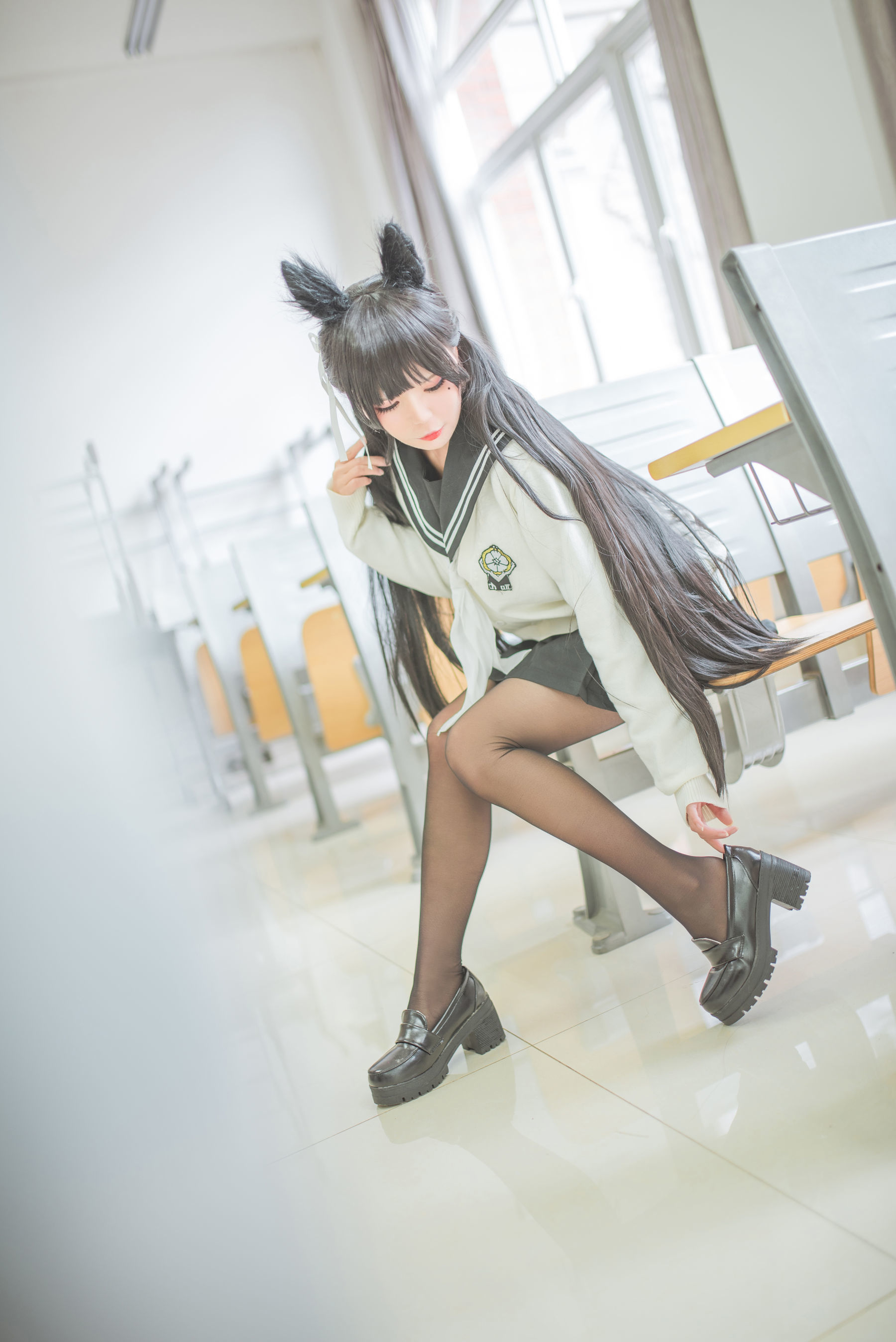 动漫博主北之北 – 碧蓝航线 爱宕JK [9P] - 秀人网免费无水印在线套图写真