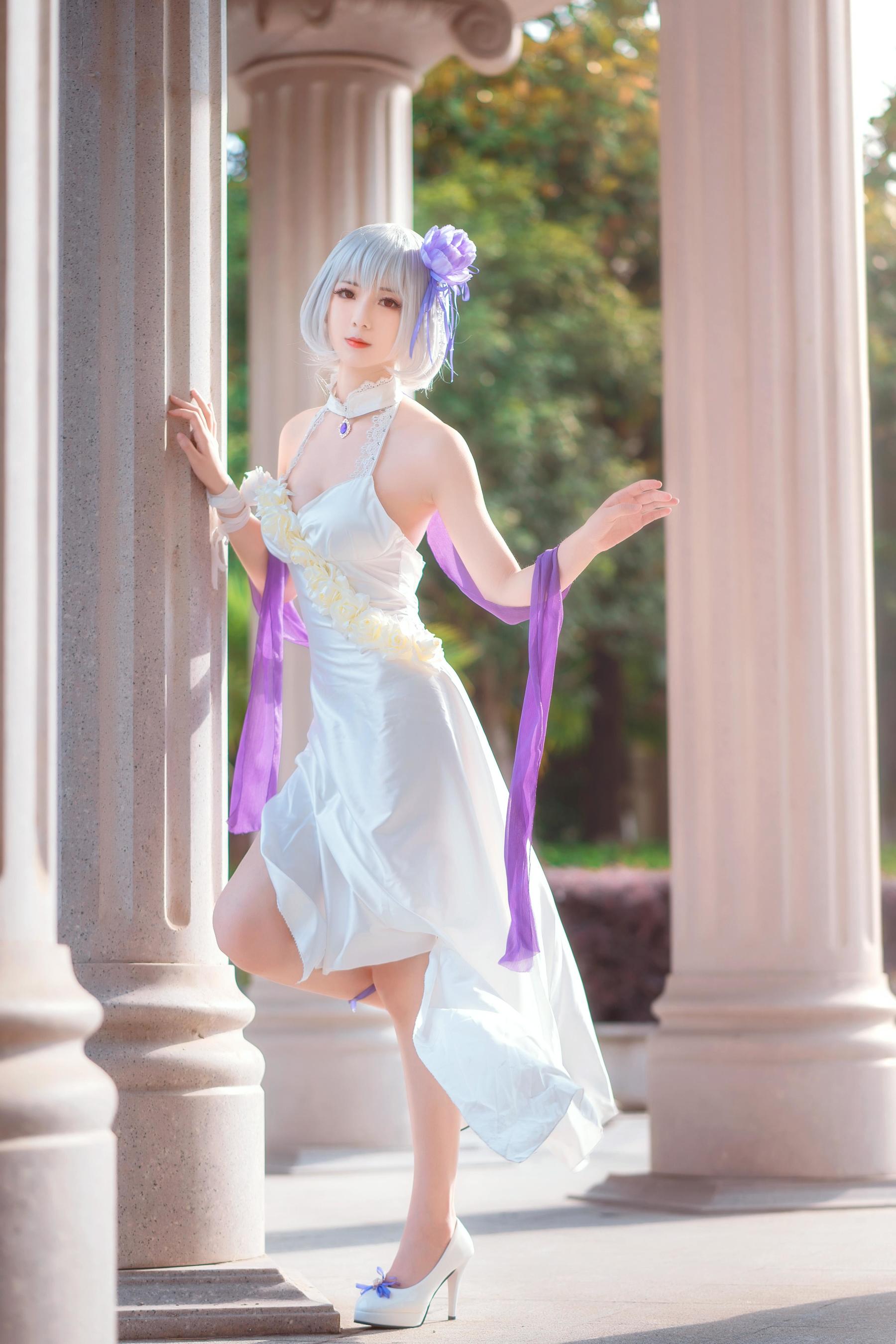 [Cosplay写真] 小姐姐弥音音ww – 天狼星 纯白蔷薇 [8P] - 秀人网免费无水印在线套图写真
