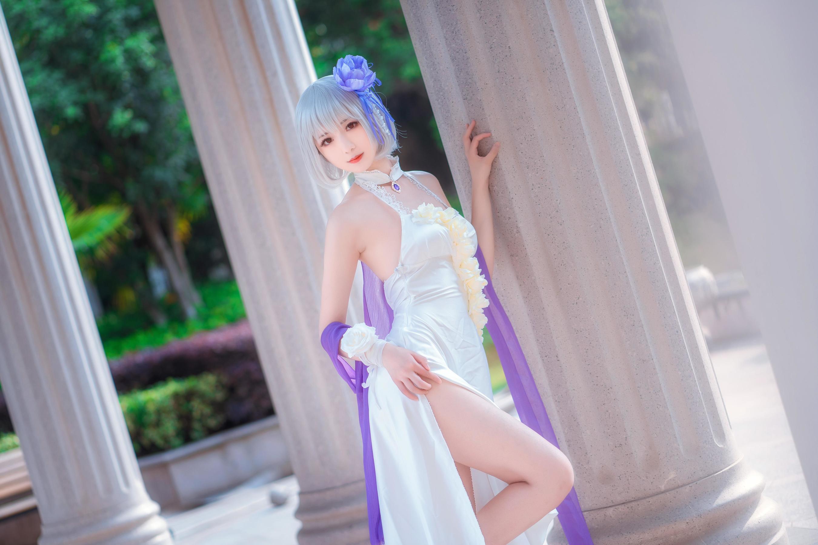 [Cosplay写真] 小姐姐弥音音ww – 天狼星 纯白蔷薇 [8P] - 秀人网免费无水印在线套图写真