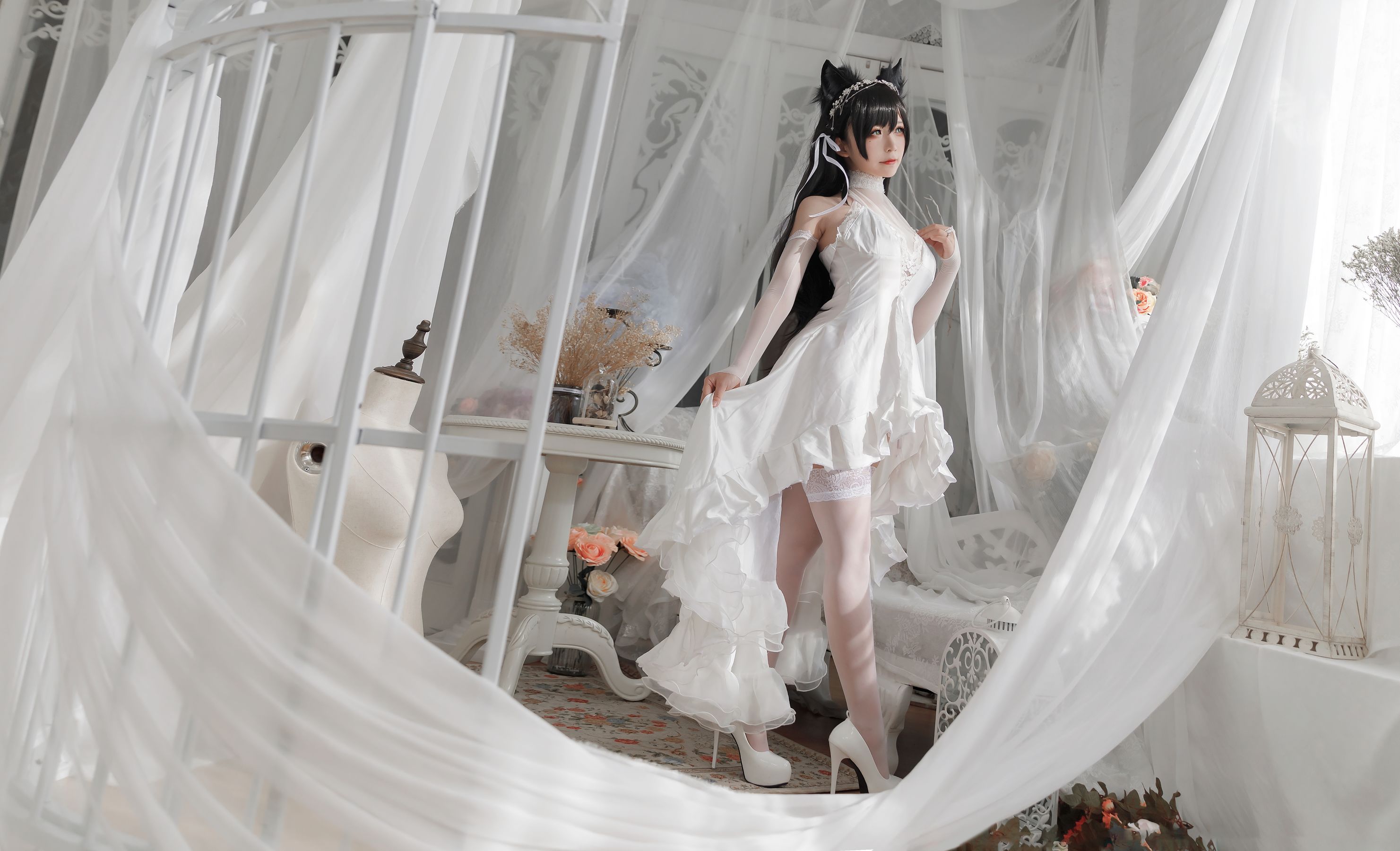 动漫博主樱落酱w – 爱宕花嫁 [19P] - 秀人网免费无水印在线套图写真