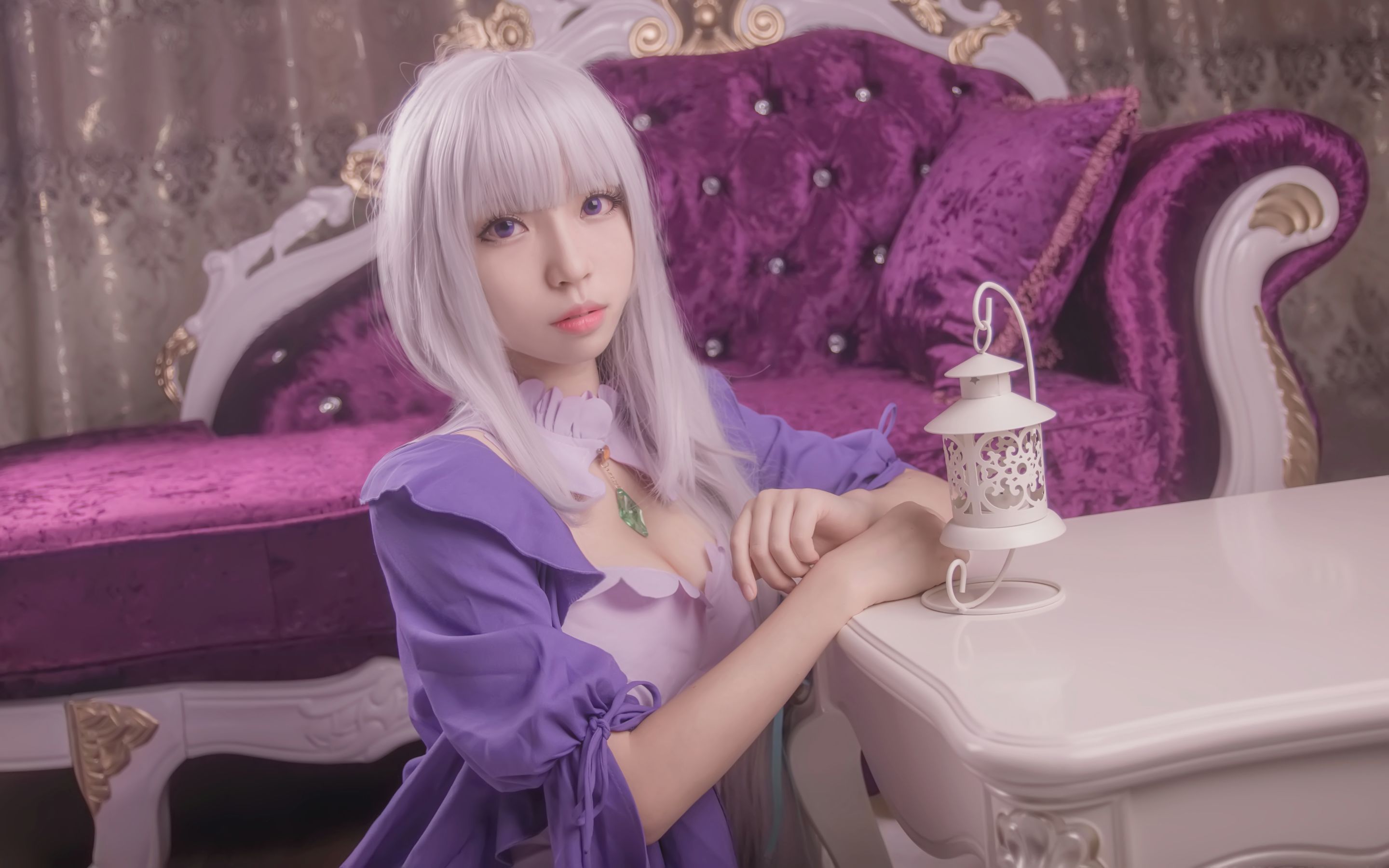 [Cosplay写真] 萌妹白易子教主 – RE从零开始的异世界生活 艾米莉娅 [10P] - 秀人网免费无水印在线套图写真