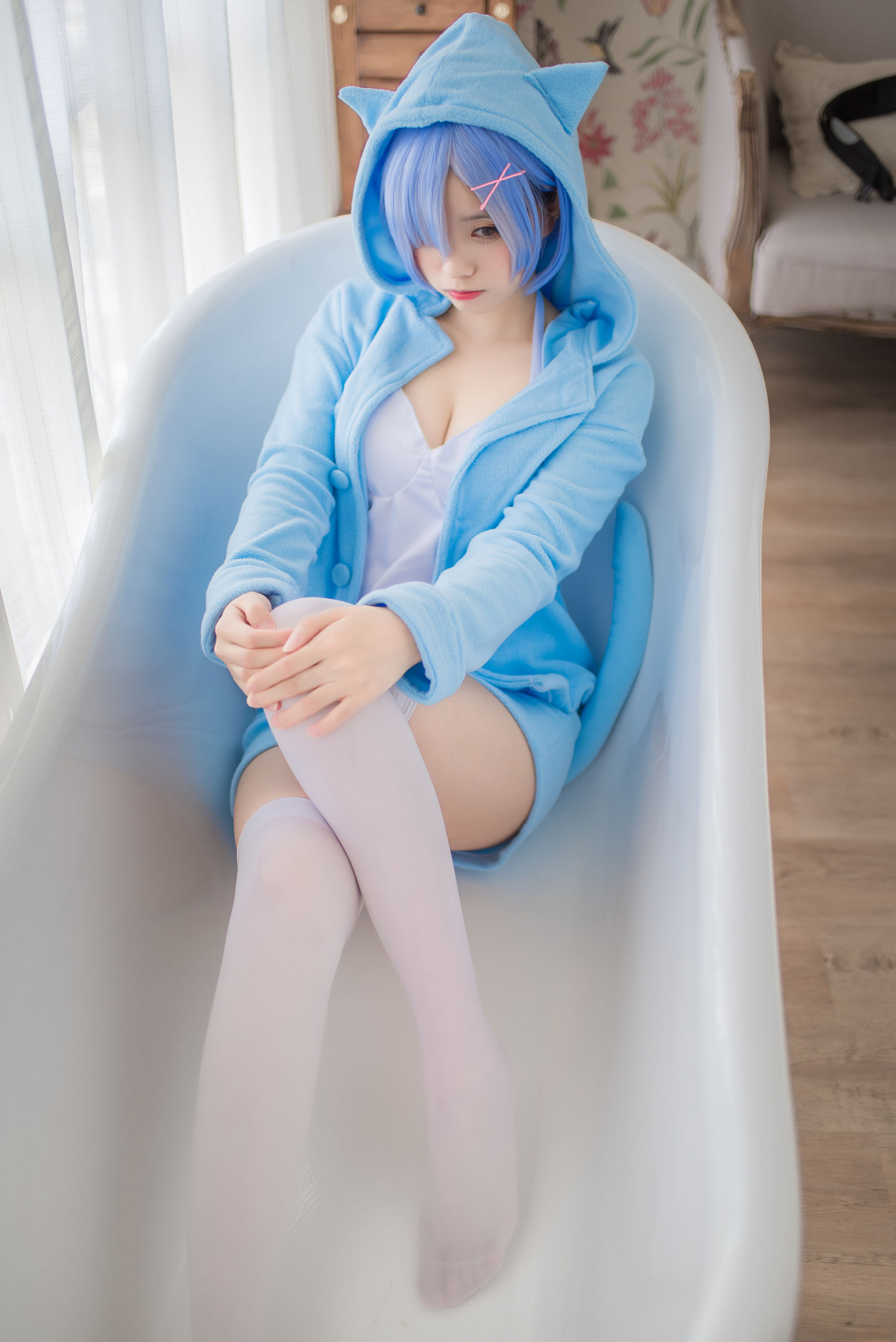 萌系小野妹子w 蕾姆 蓝色精灵 [22P] - 秀人网免费无水印在线套图写真