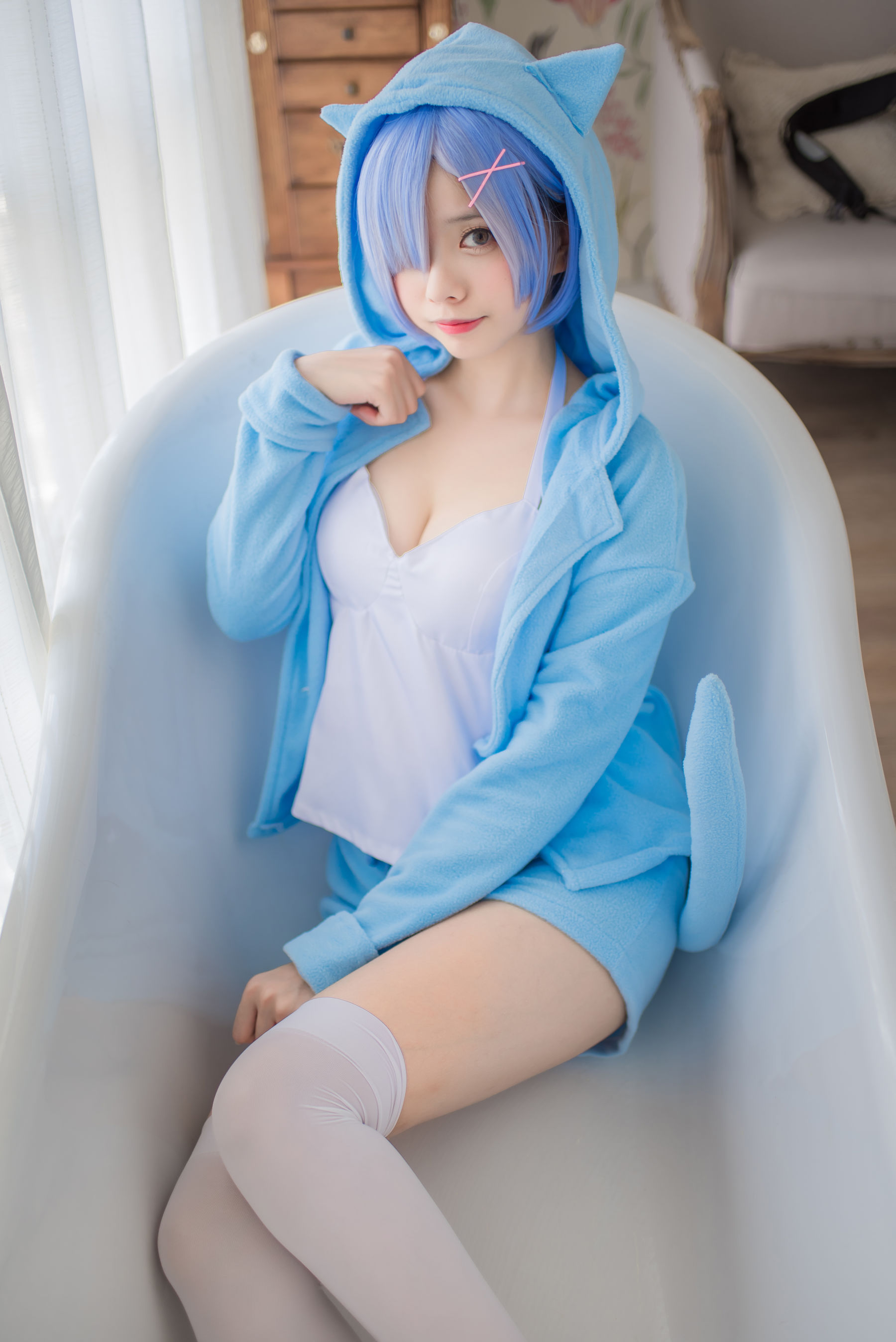 萌系小野妹子w 蕾姆 蓝色精灵 [22P] - 秀人网免费无水印在线套图写真