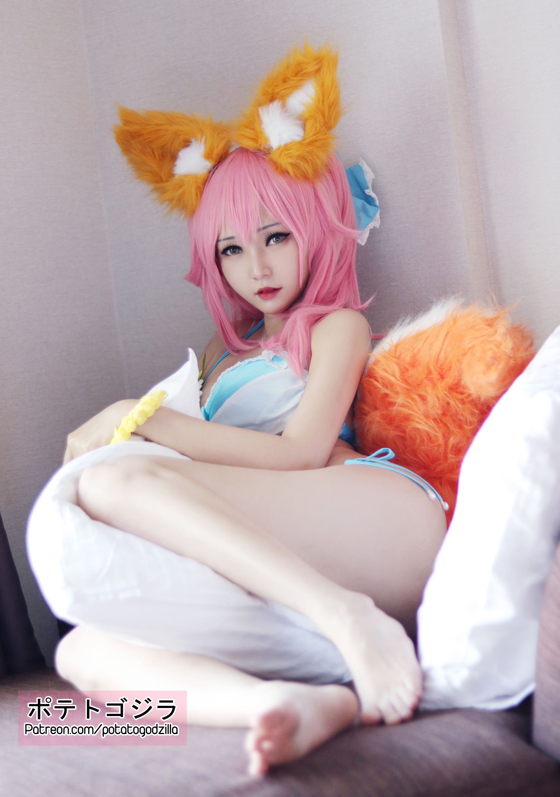Coser小姐姐Potato Godzilla – Tamamo Bikini [20P] - 秀人网免费无水印在线套图写真