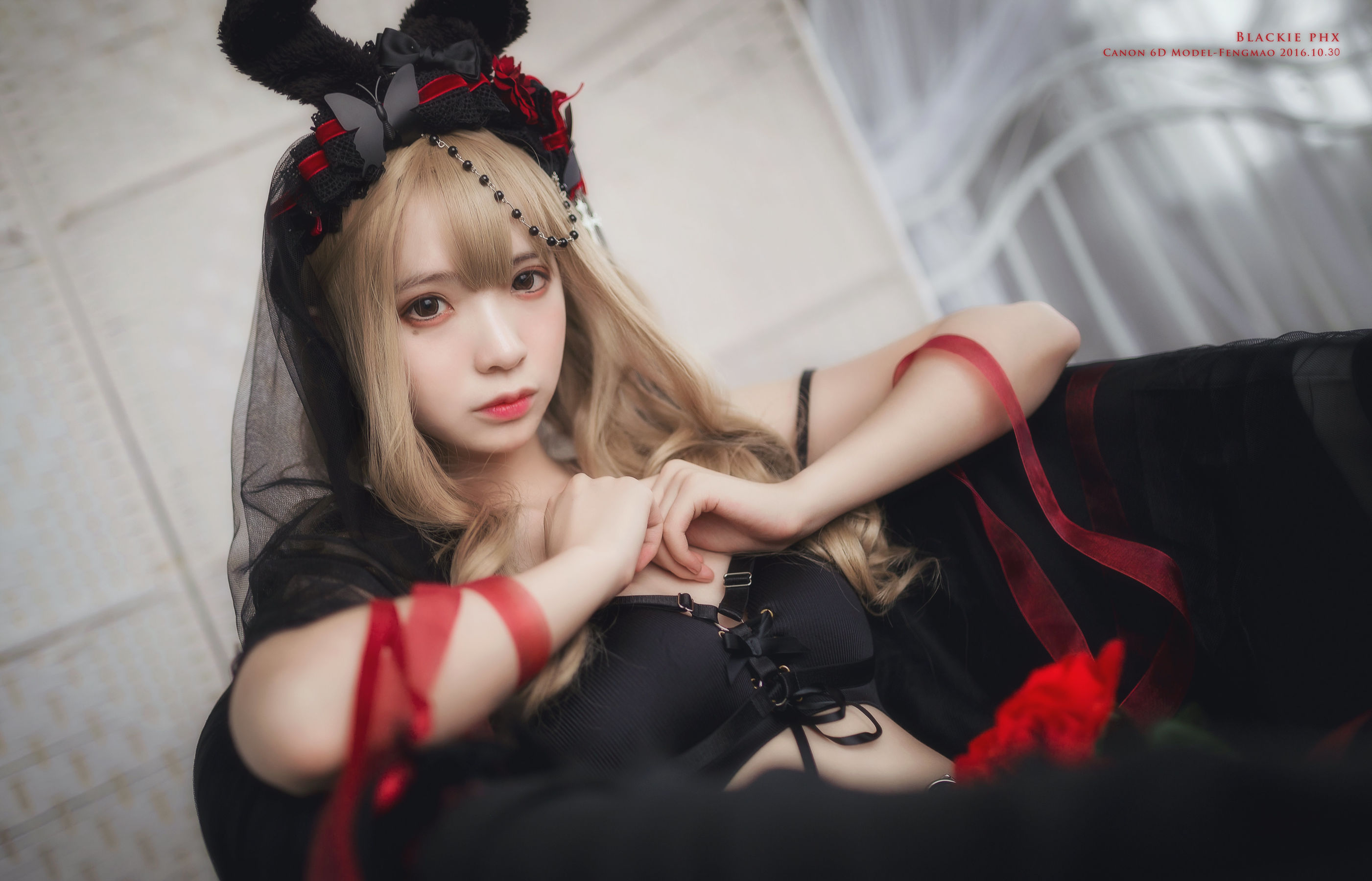 [Cosplay写真] 疯猫ss – 黑色玫瑰 [20P] - 秀人网免费无水印在线套图写真