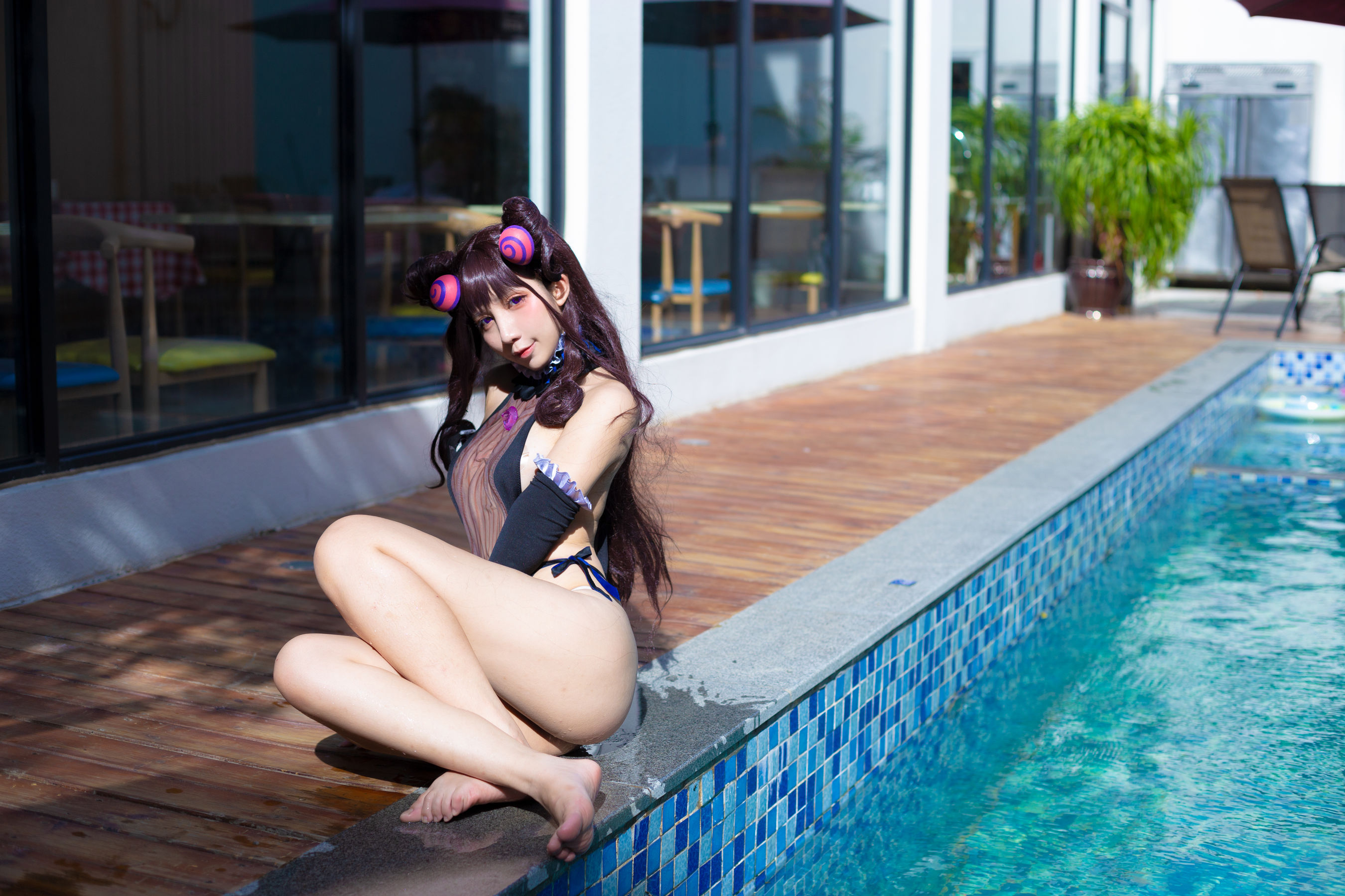 动漫博主九曲Jean – 紫式部泳装 [16P] - 秀人网免费无水印在线套图写真